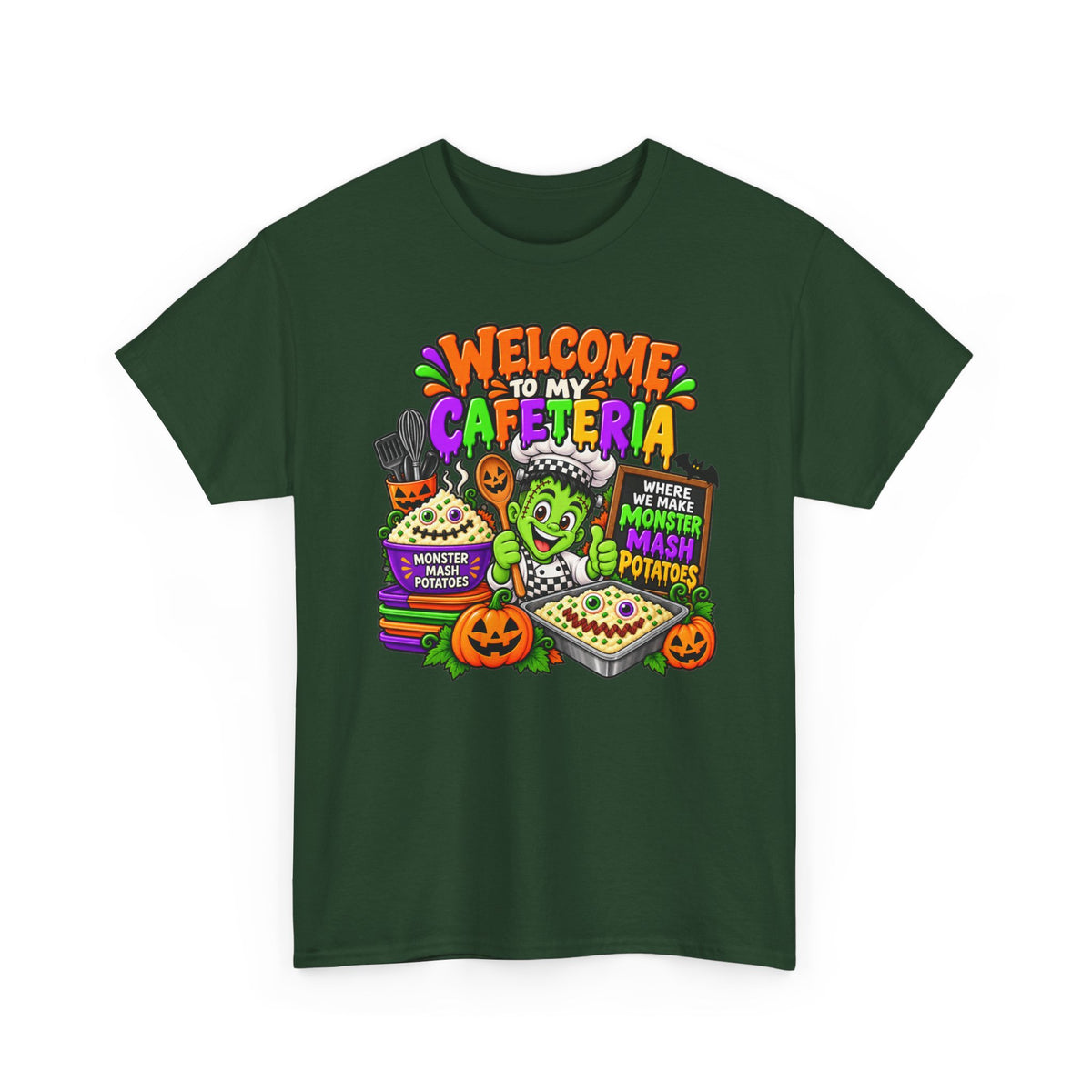 Welcome to My Cafeteria Halloween T-Shirt — Monster Mash Kids School Tee