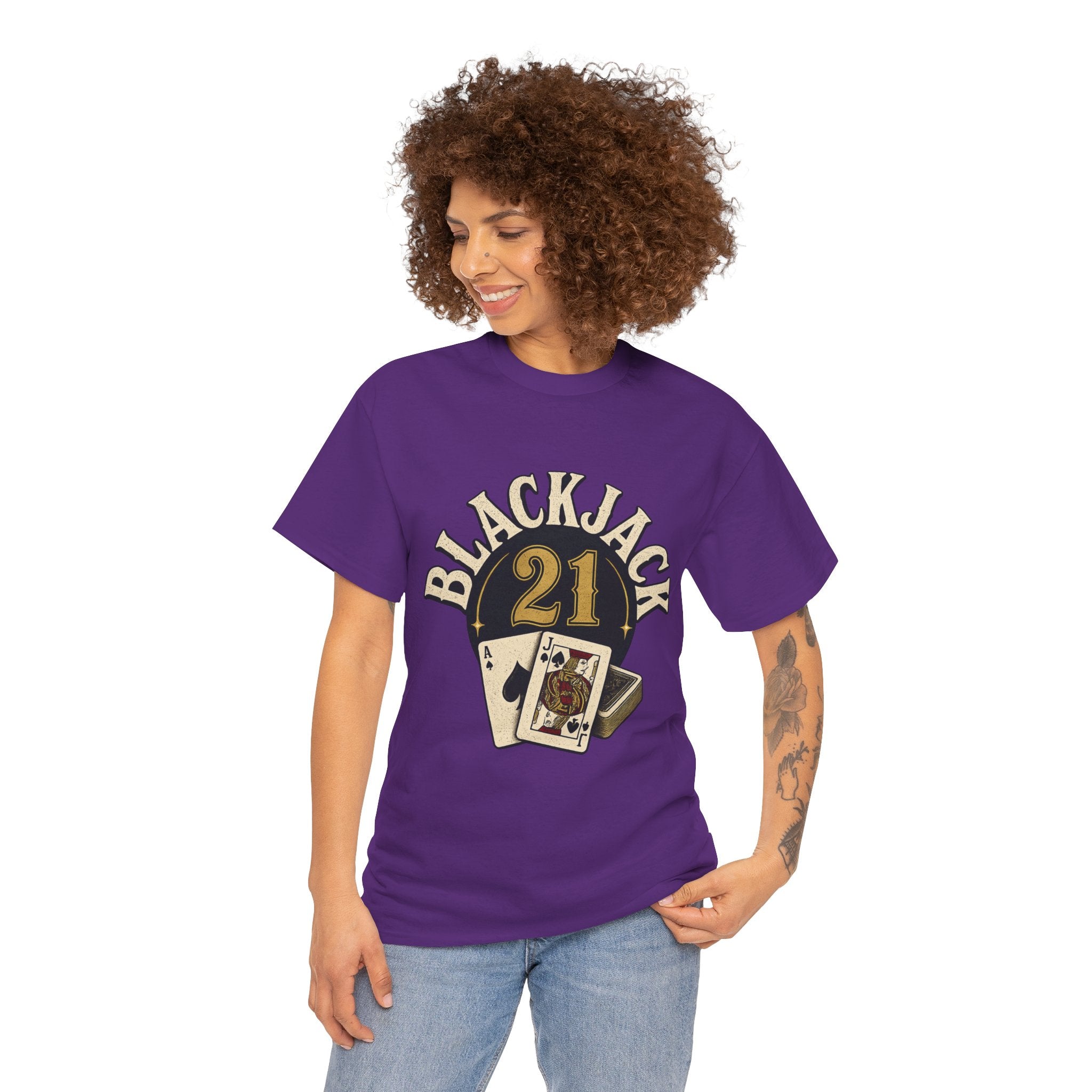 Blackjack 21 Graphic Tee — Casino Playing Cards Shirt