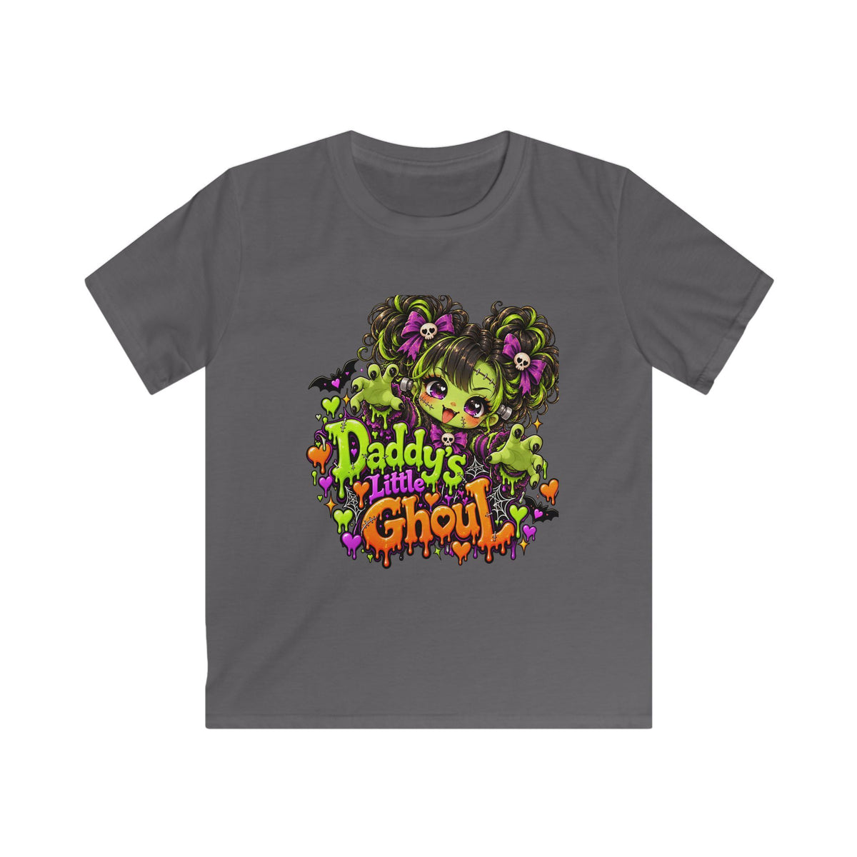 Kids Tee — "Daddy's Little Ghoul" Halloween Graphic Shirt