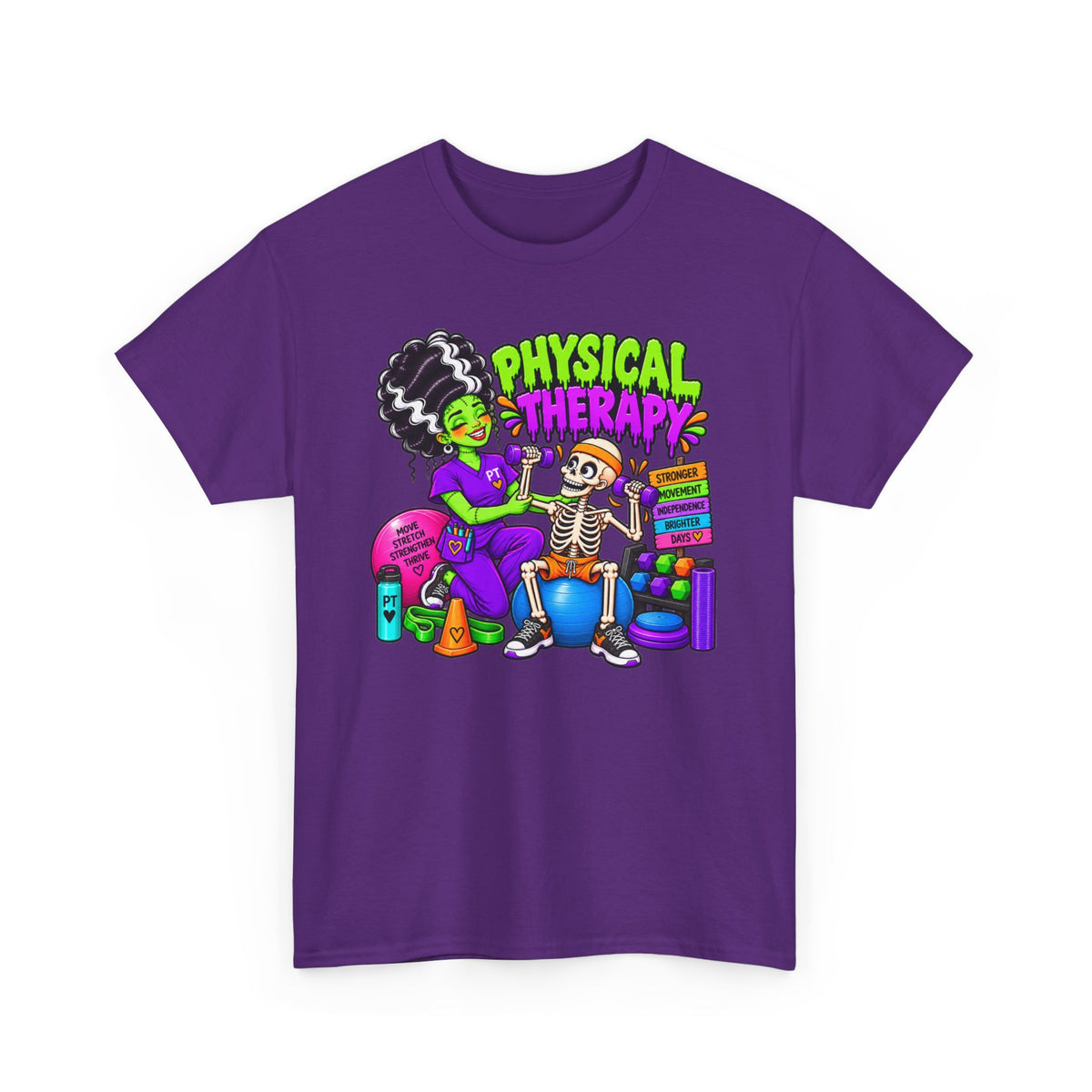 Physical Therapy T-Shirt — Fun Skeleton PT Design for Therapists & Rehab Fans