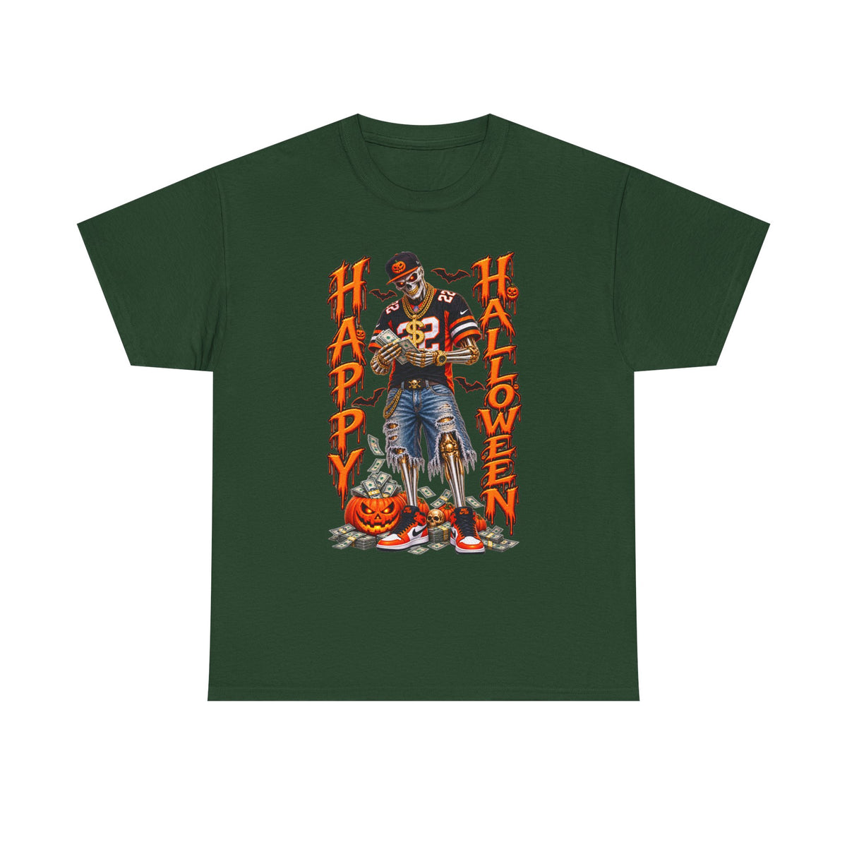 Halloween Skeleton Tee - "Happy Halloween"