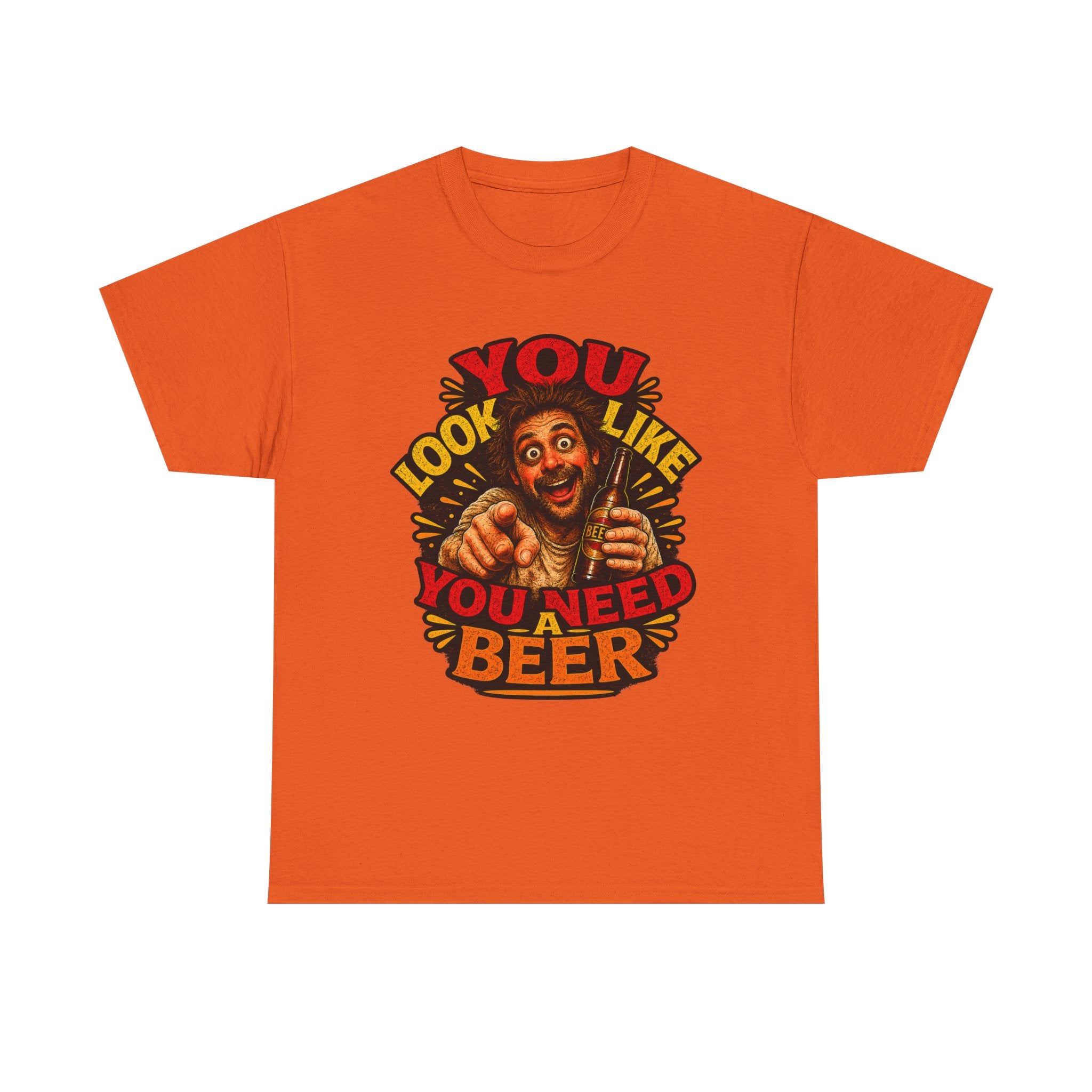 Beer Graphic Tee – “You Look Like You Need Beer” Vintage Party T-Shirt
