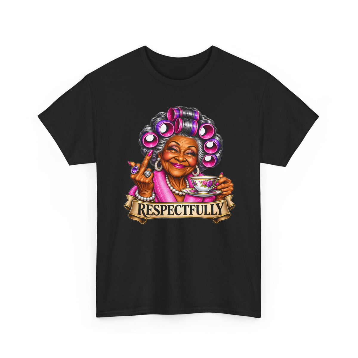 Respectfully Tee — Sassy Grandma Roller Set Tea Shirt`-AA