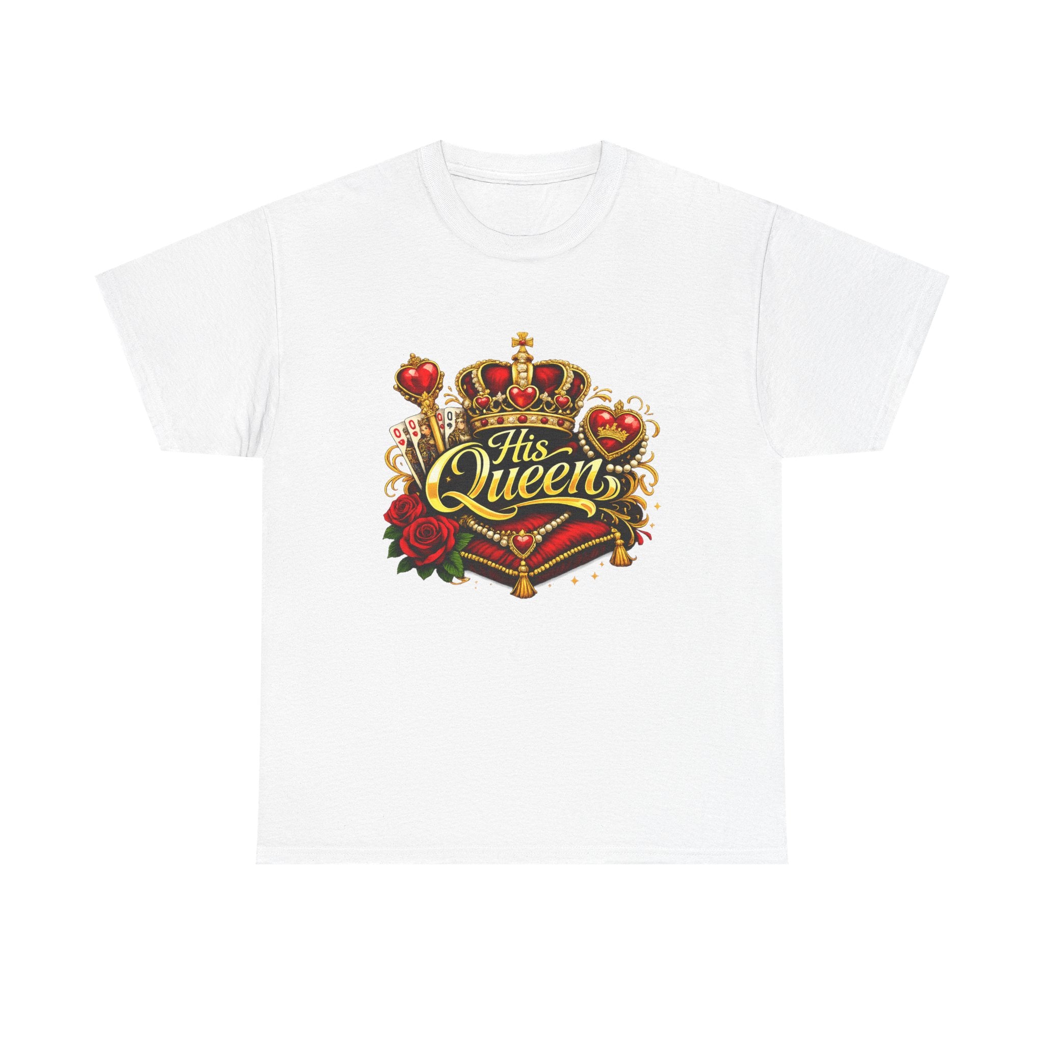His Queen T-Shirt — Royal Crown & Rose Graphic Tee