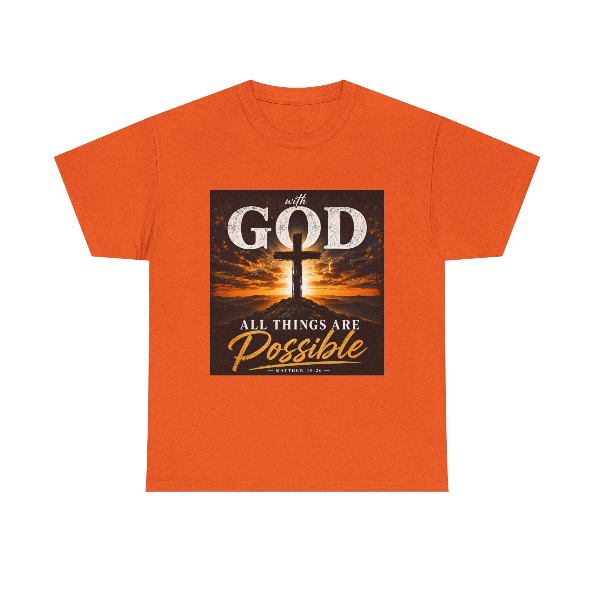 Faith Graphic Tee — "With God All Things Are Possible" Christian T-Shirt