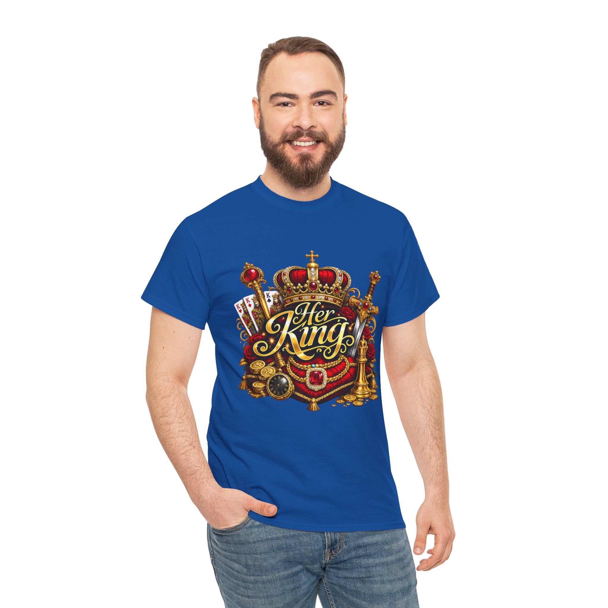Her King Crown Tee — Regal "Her King" Graphic T-Shirt