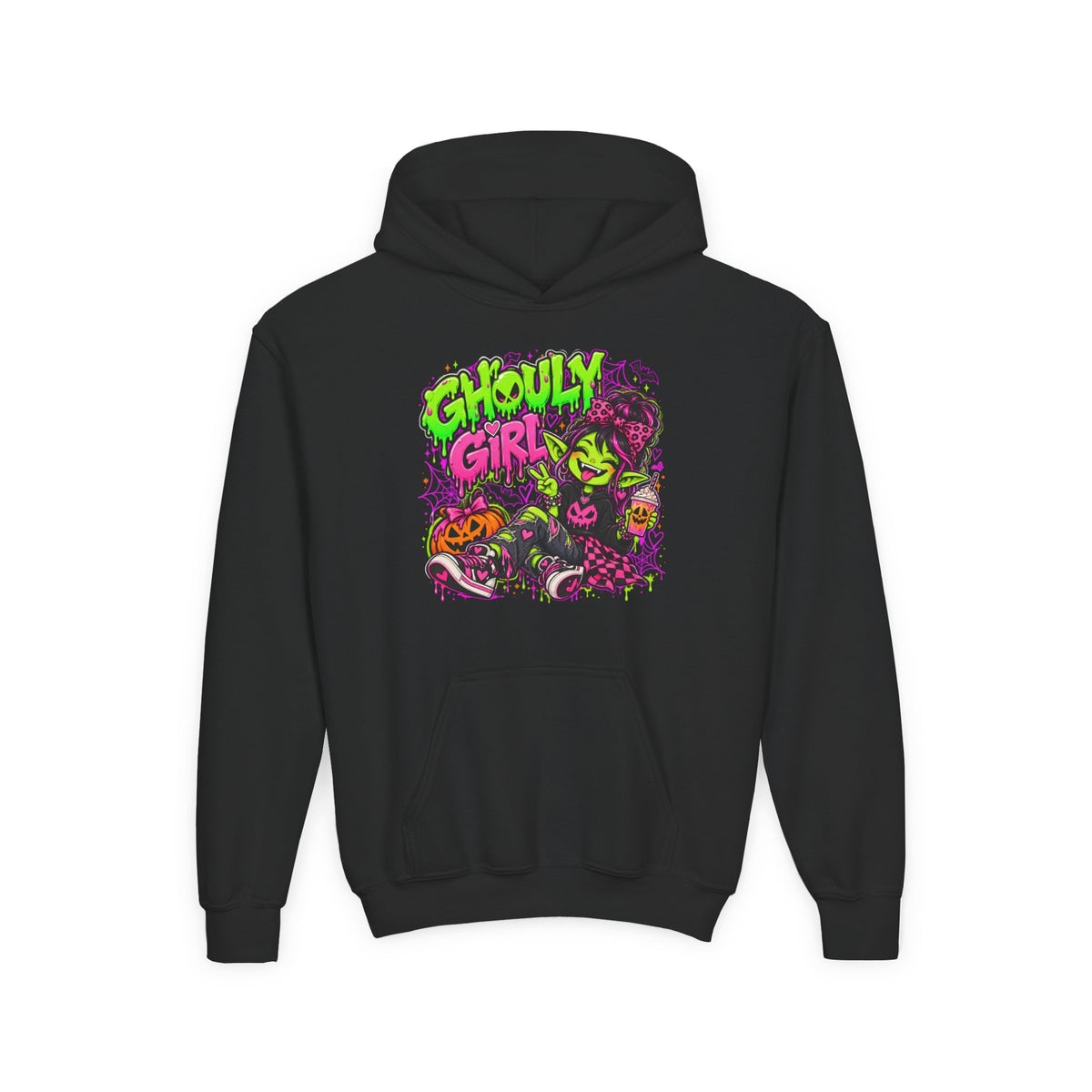Ghoulie Girl Youth Hoodie — Cute Spooky Halloween Sweatshirt for Kids