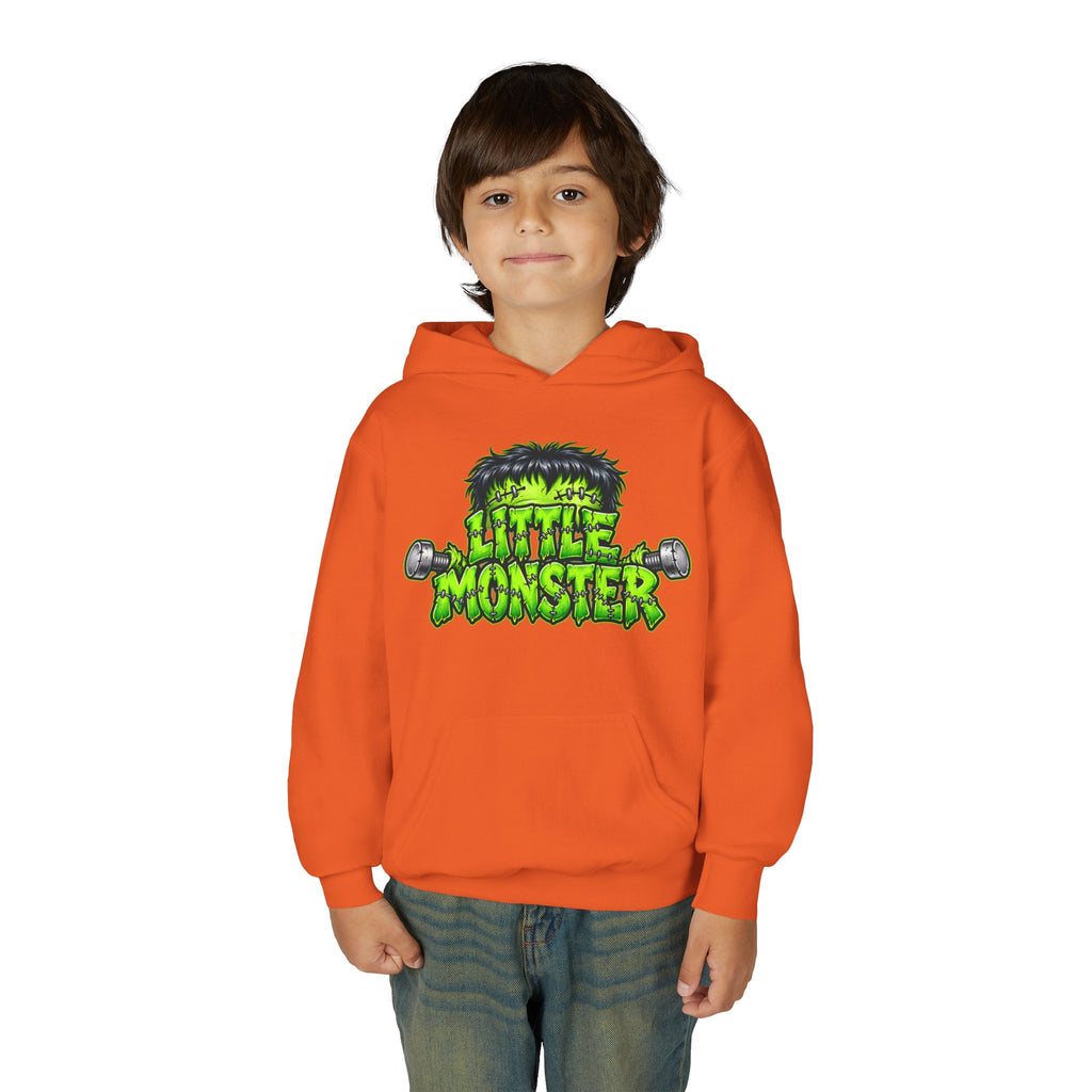 Youth Hoodie "Little Monster" Green Cartoon Kids Sweatshirt
