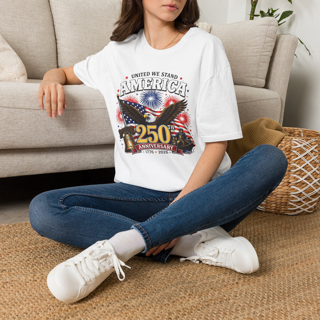 America Eagle T‑Shirt – "United We Stand" Patriotic 250th Anniversary Tee