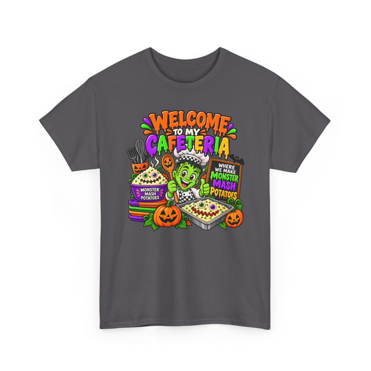 Welcome to My Cafeteria Halloween T-Shirt — Monster Mash Kids School Tee