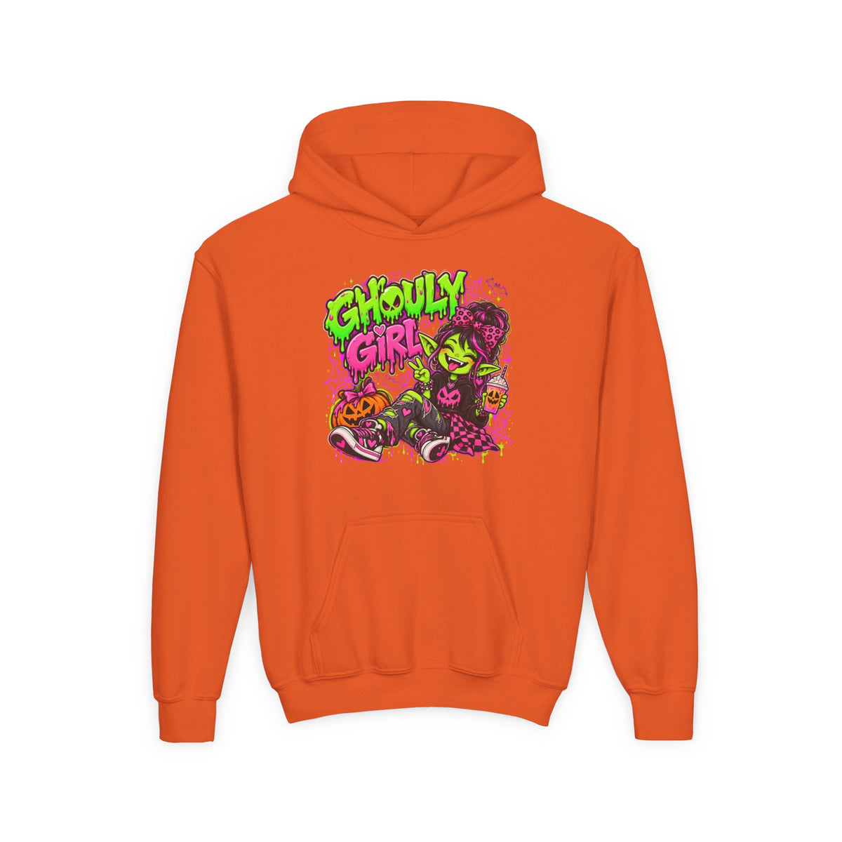 Ghoulie Girl Youth Hoodie — Cute Spooky Halloween Sweatshirt for Kids
