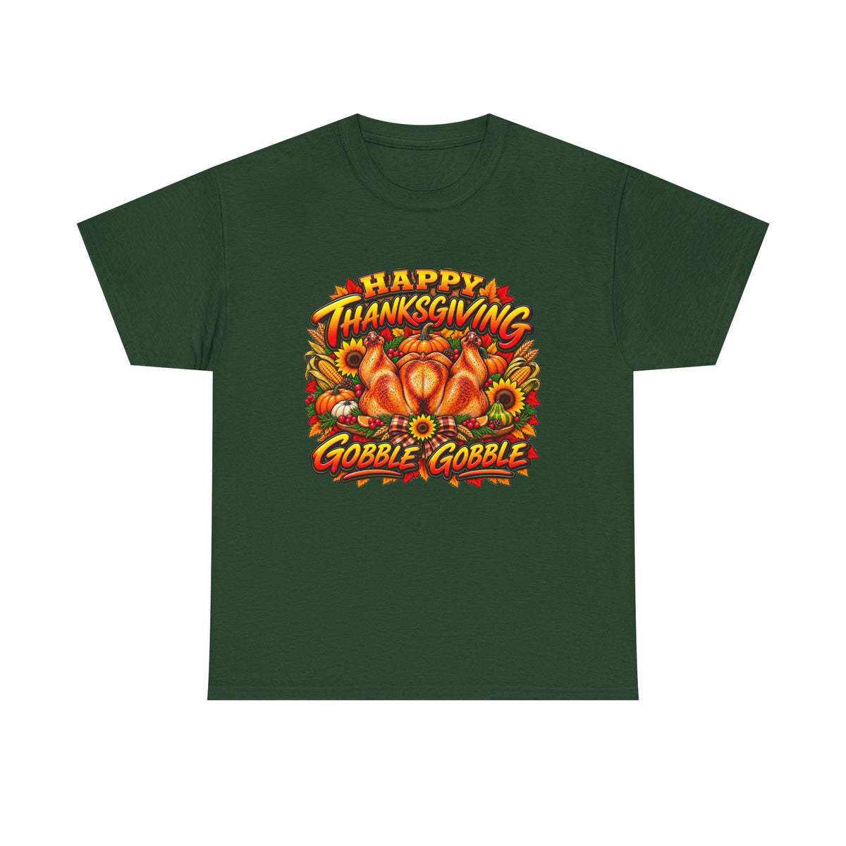 Thanksgiving Gobble Gobble Tee - Happy Thanksgiving Turkey Graphic T-Shirt
