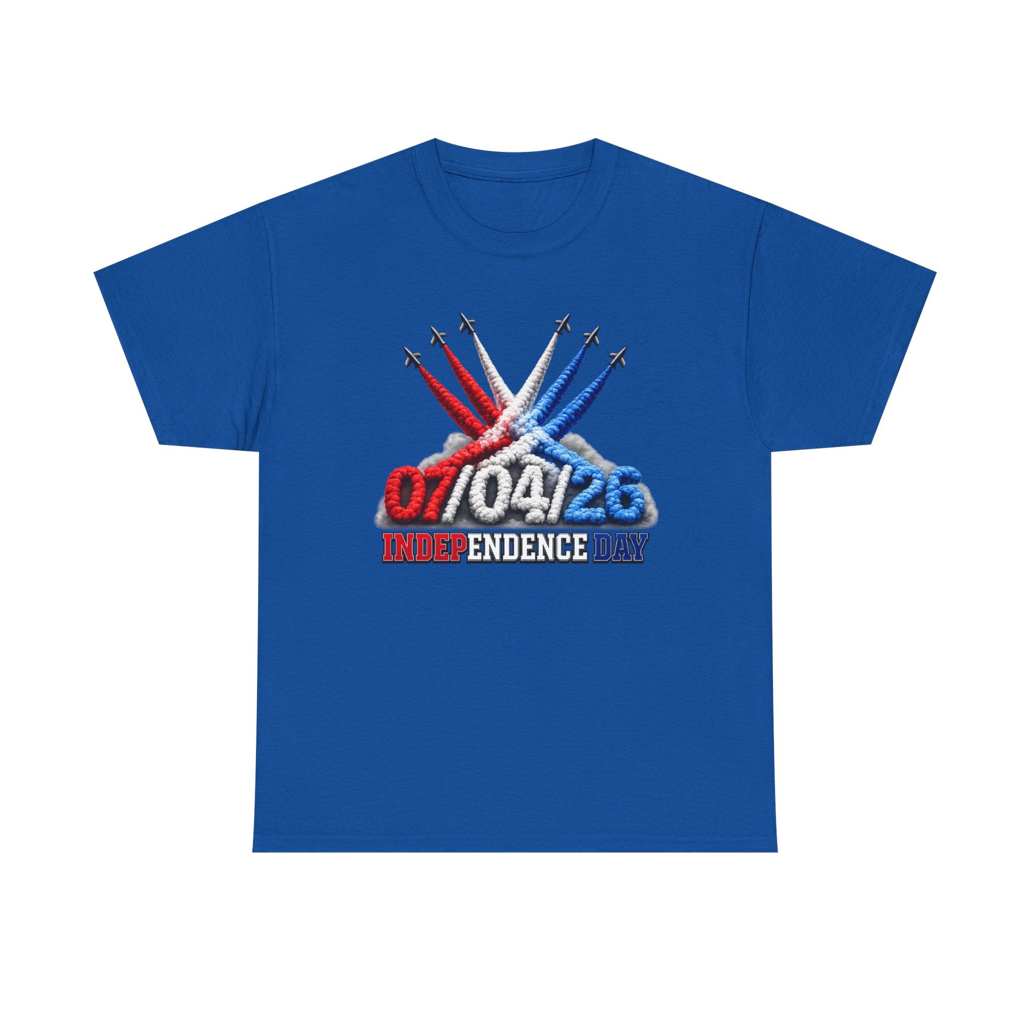 Independence Day Jet Flyover T-Shirt — 07/04/26 Patriotic Red White Blue Tee