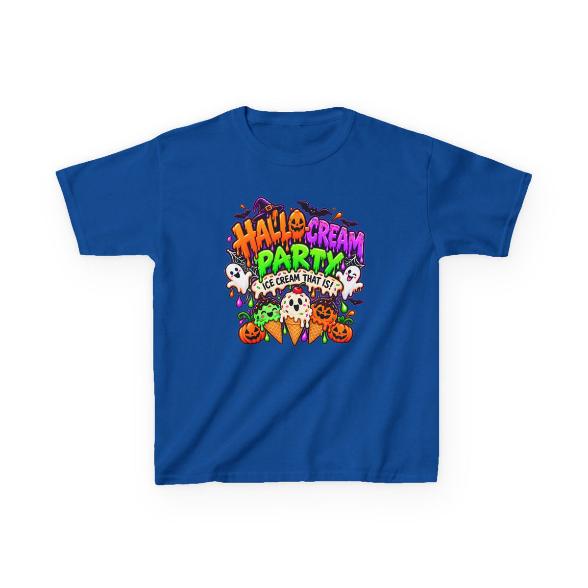 Kids Halloween Ice Cream Party T-Shirt — Cute Spooky Ghosts & Pumpkin Treats
