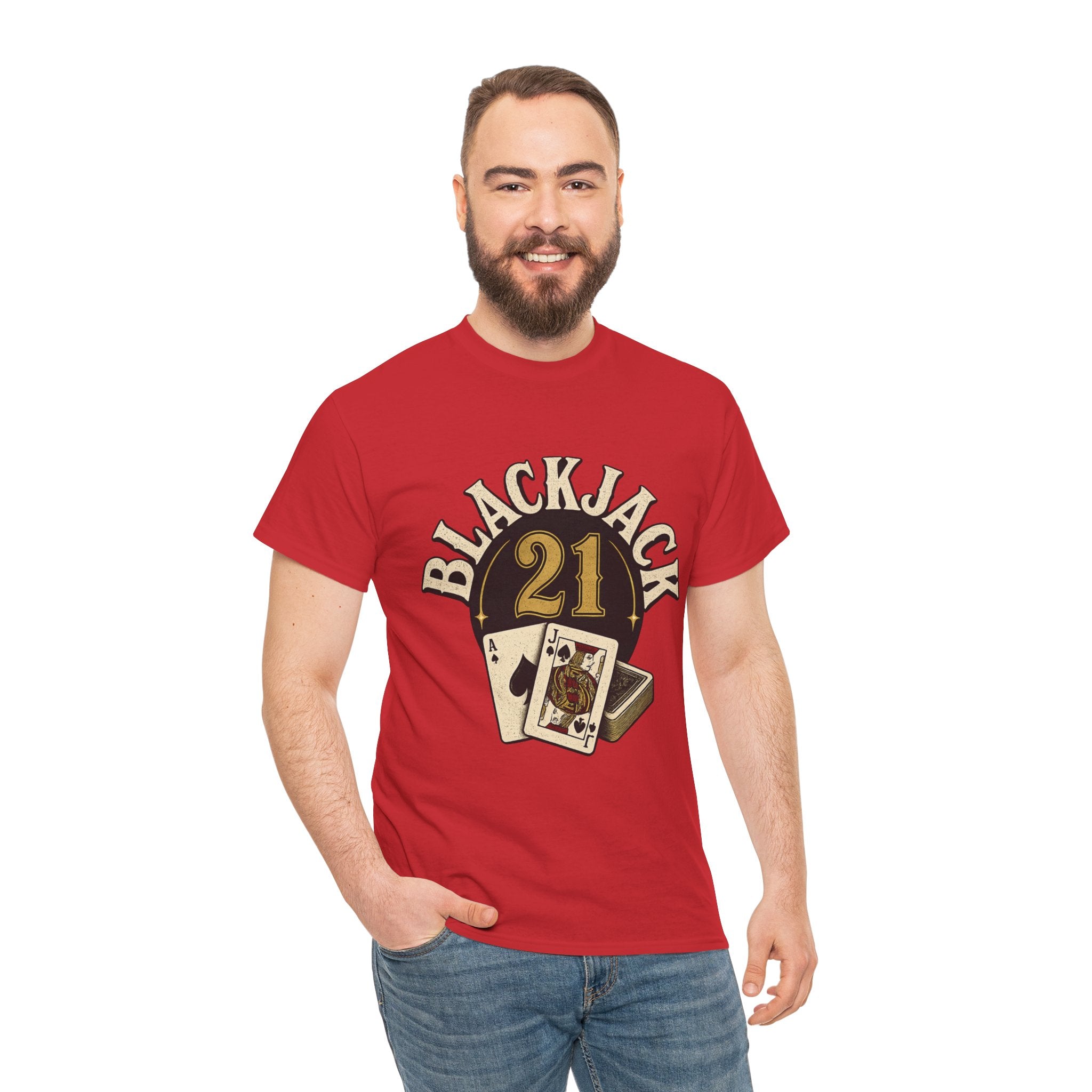 Blackjack 21 Graphic Tee — Casino Playing Cards Shirt
