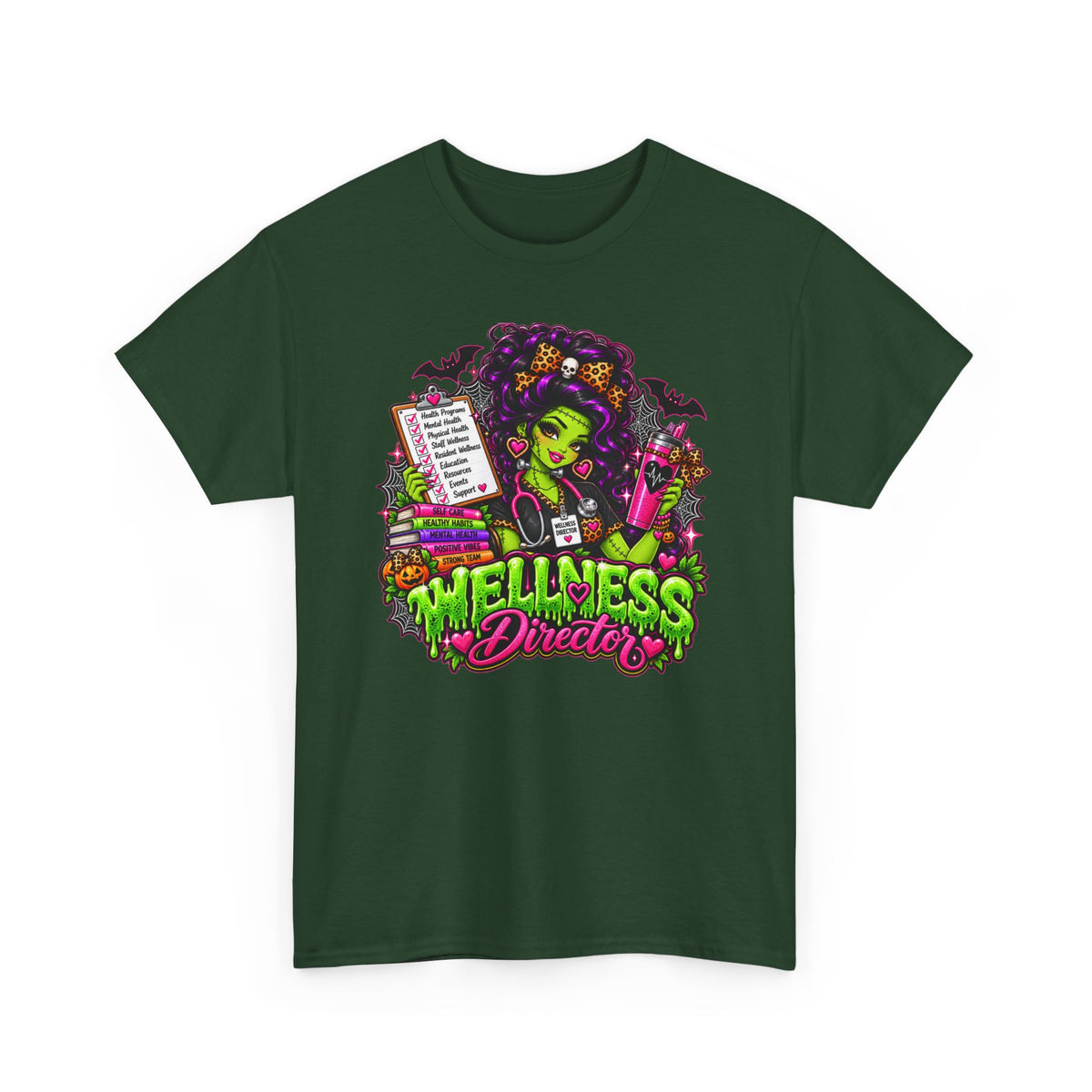Wellness Director T‑Shirt — Spooky Monster Halloween Healthcare Tee