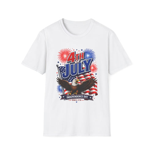 4th of July T-Shirt — Patriotic Fireworks & Eagle Independence Day Tee