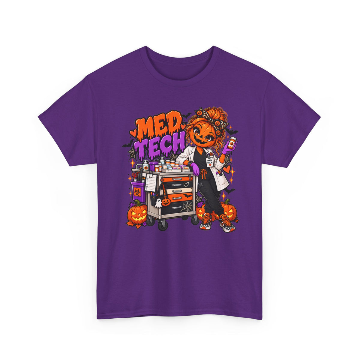 Med Tech Halloween T-Shirt — Cute Medical Technician Pumpkin Nurse Tee