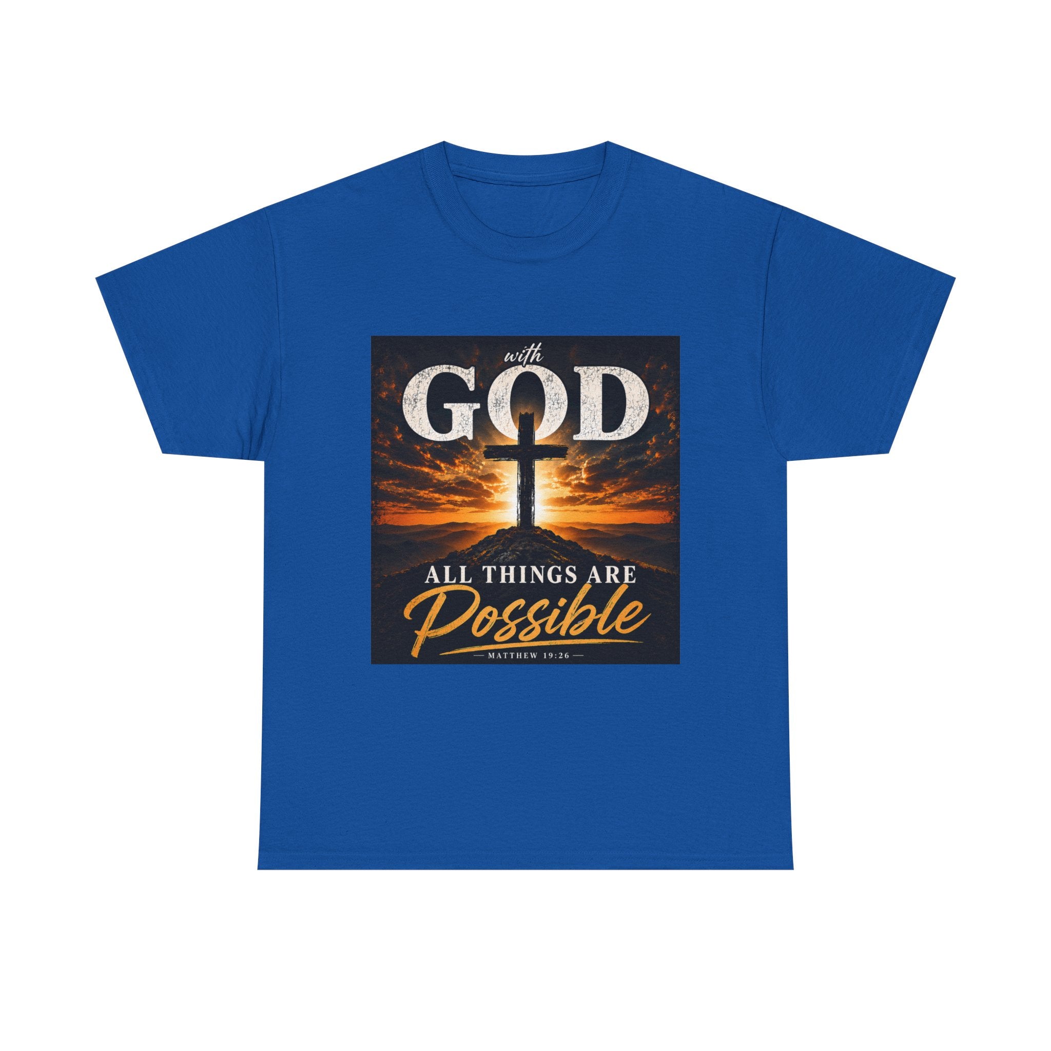 Faith Graphic Tee — "With God All Things Are Possible" Christian T-Shirt