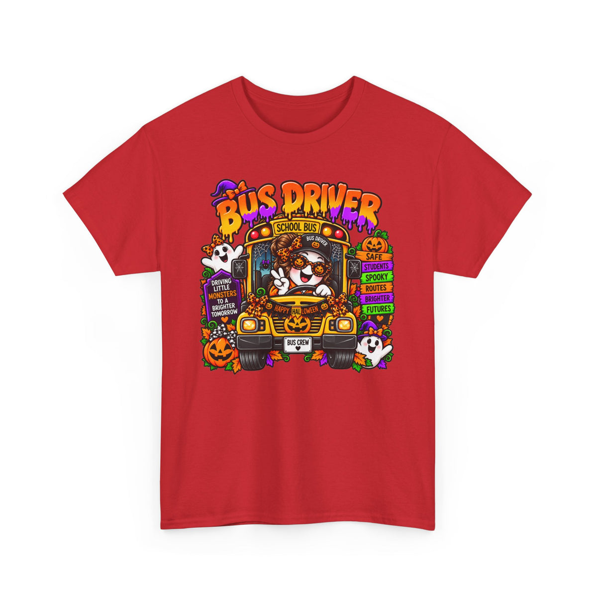 Halloween Bus Driver T‑Shirt – Cute Spooky School Bus Tee