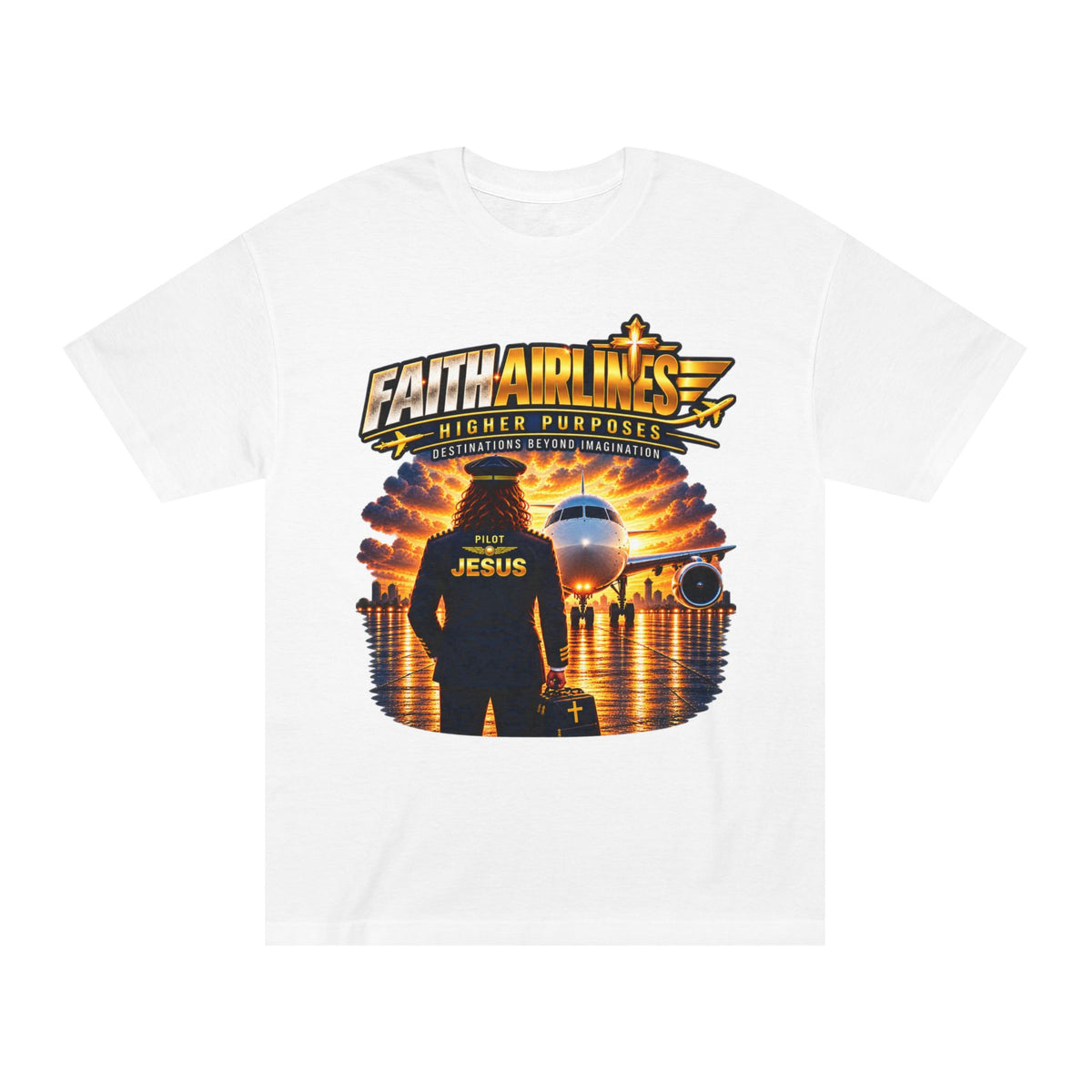 Faith Airlines T‑Shirt — "Higher Purpose" Christian Graphic Tee (You Fly Every Day)
