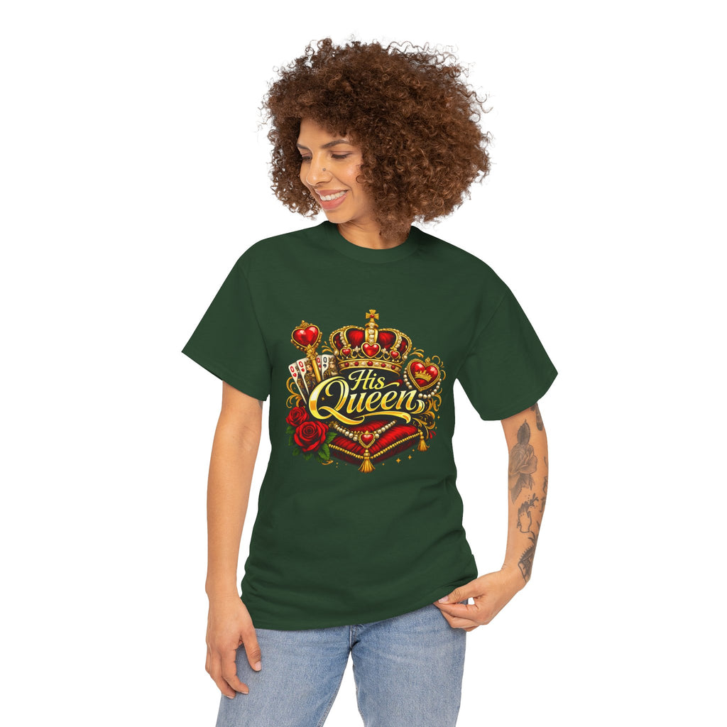 His Queen T-Shirt — Royal Crown & Rose Graphic Tee