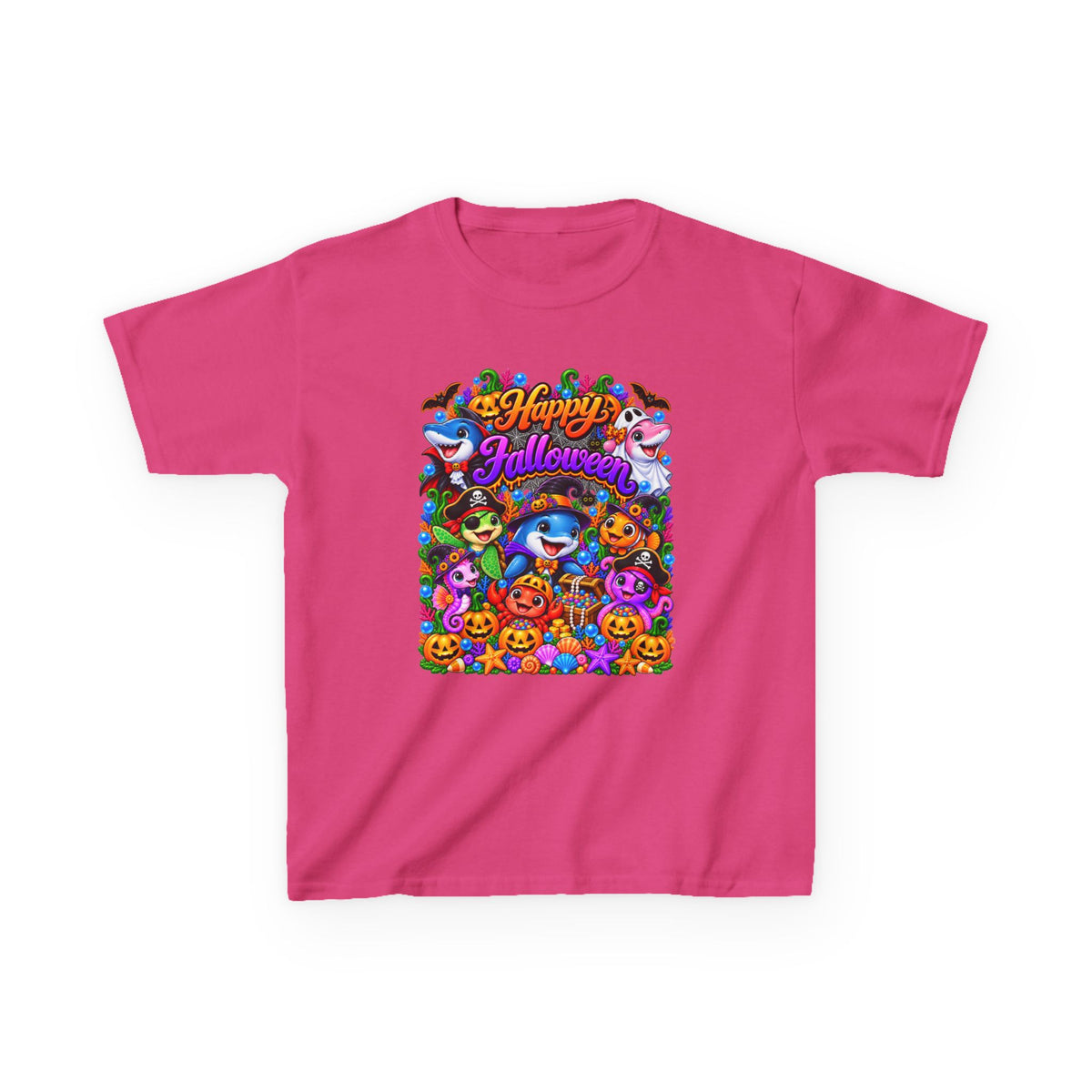 Kids Halloween T-Shirt — Colorful Happy Halloween Cartoon Design
