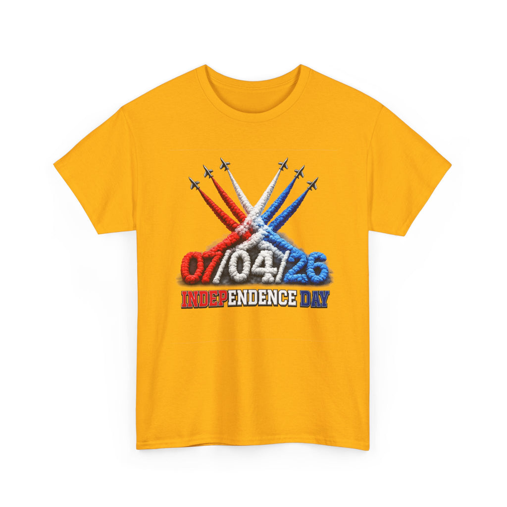 Independence Day Jet Flyover T-Shirt — 07/04/26 Patriotic Red White Blue Tee