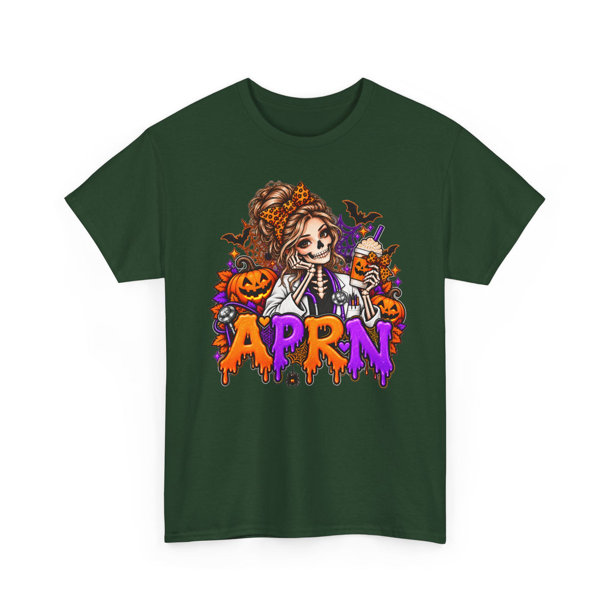 APRN Halloween Nurse Tee — Cute Spooky Pumpkin Skeleton Medical Shirt