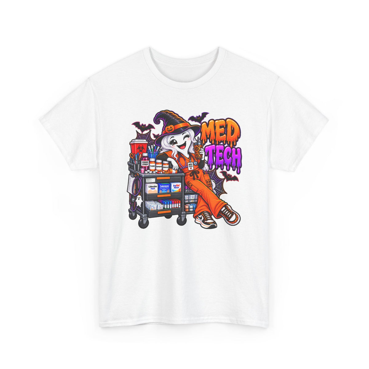 Med Tech Halloween T‑Shirt — Ghost Paramedic Medical Tech Tee