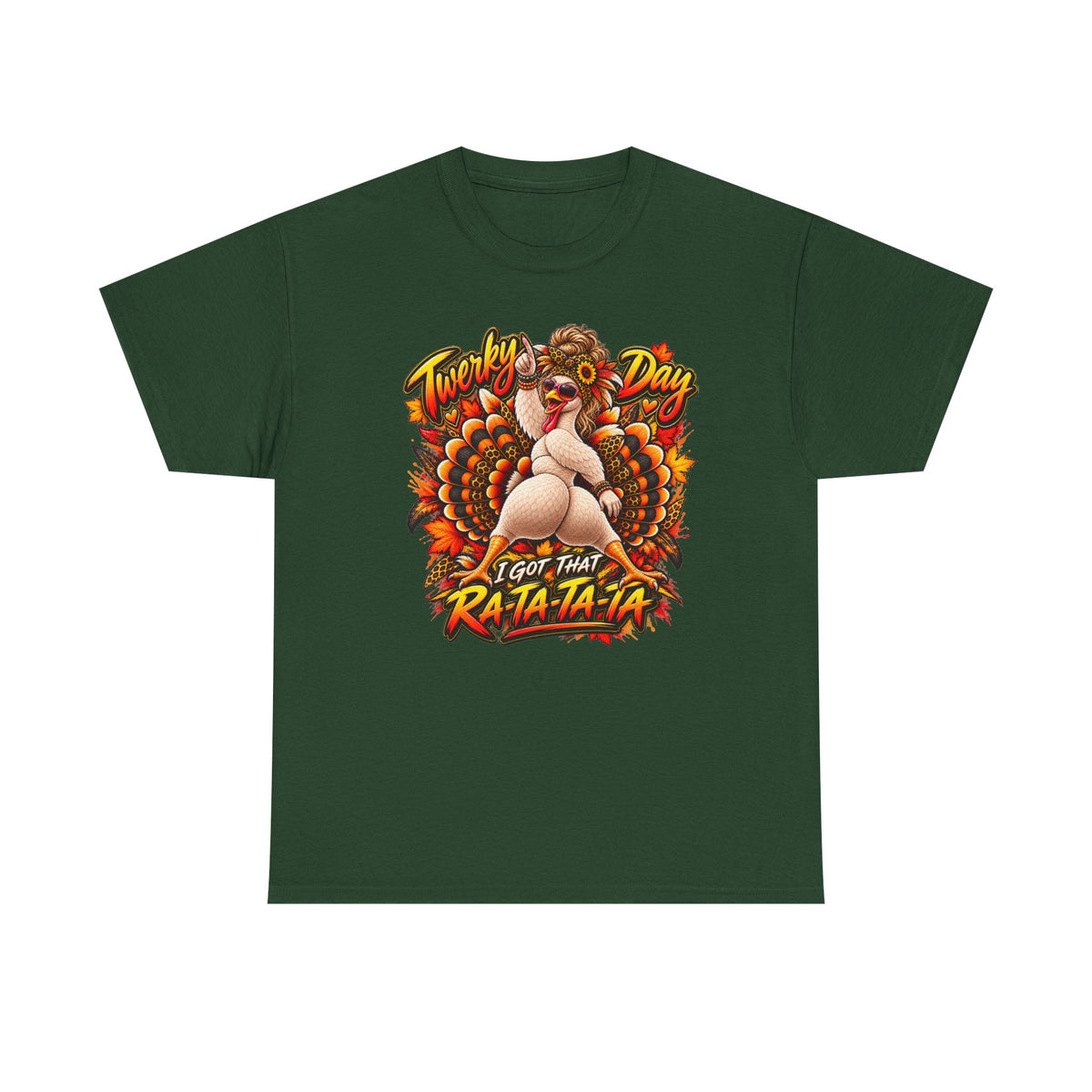 Turkey Day Tee - Funny Pinup Turkey "I Got That Ra-Ta-Ta-Ta" Thanksgiving T-Shirt