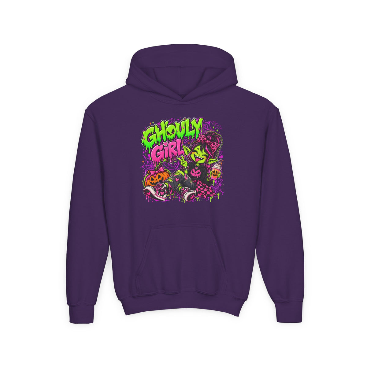 Ghoulie Girl Youth Hoodie — Cute Spooky Halloween Sweatshirt for Kids