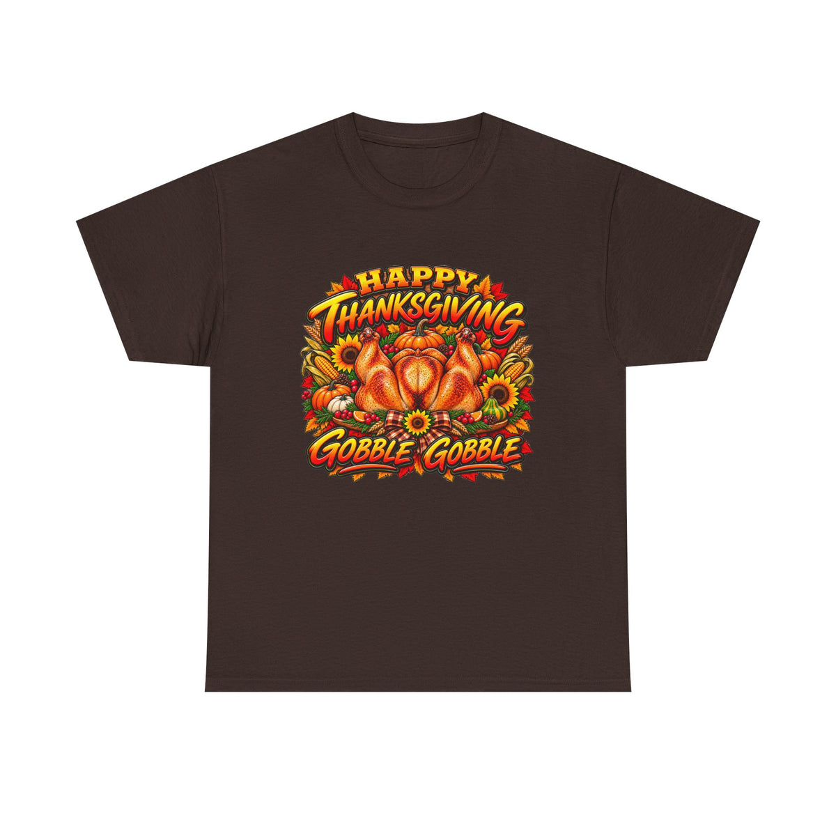 Thanksgiving Gobble Gobble Tee - Happy Thanksgiving Turkey Graphic T-Shirt