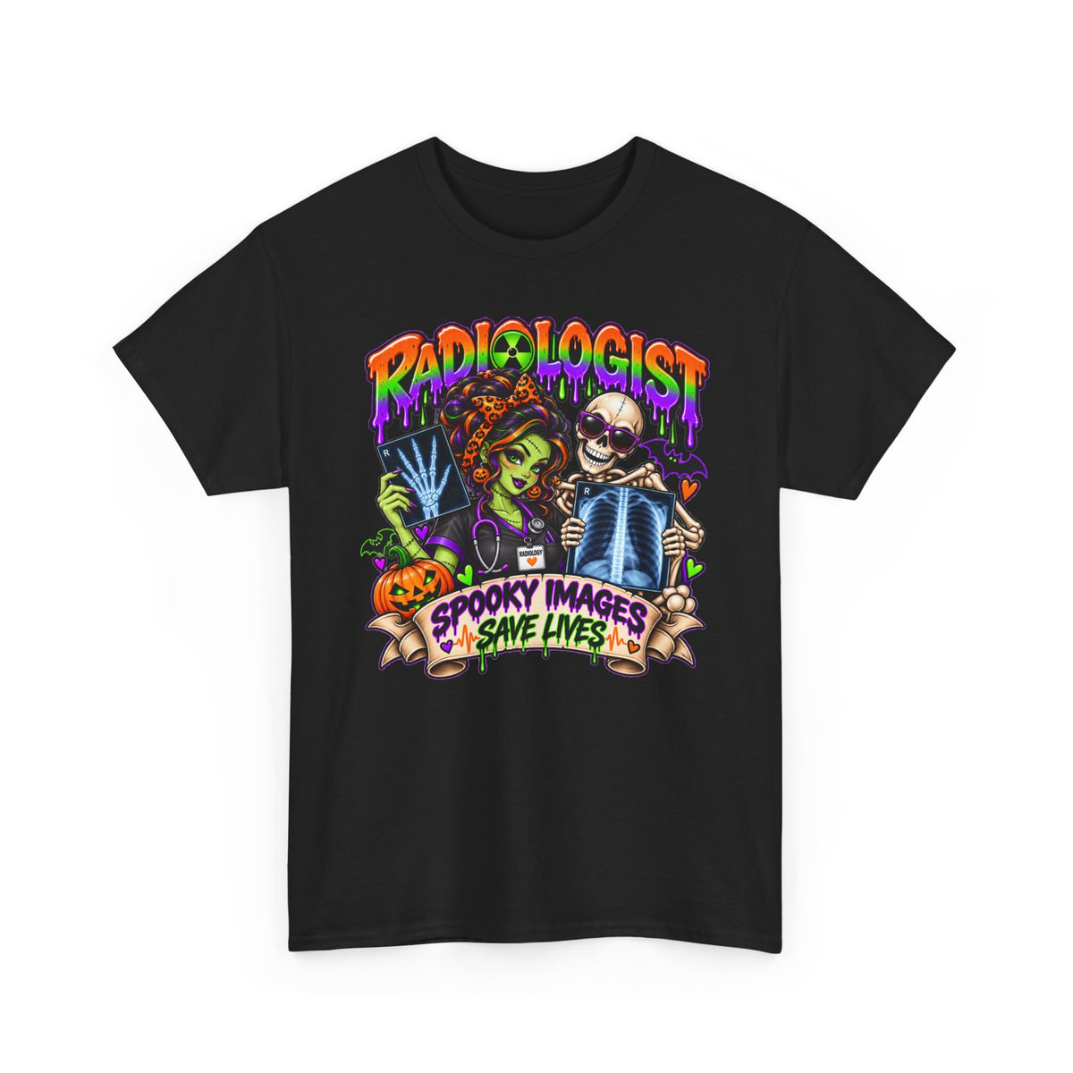 Radiologist Halloween T-Shirt — “Spooky Images Save Lives” Medical Radiology Tee