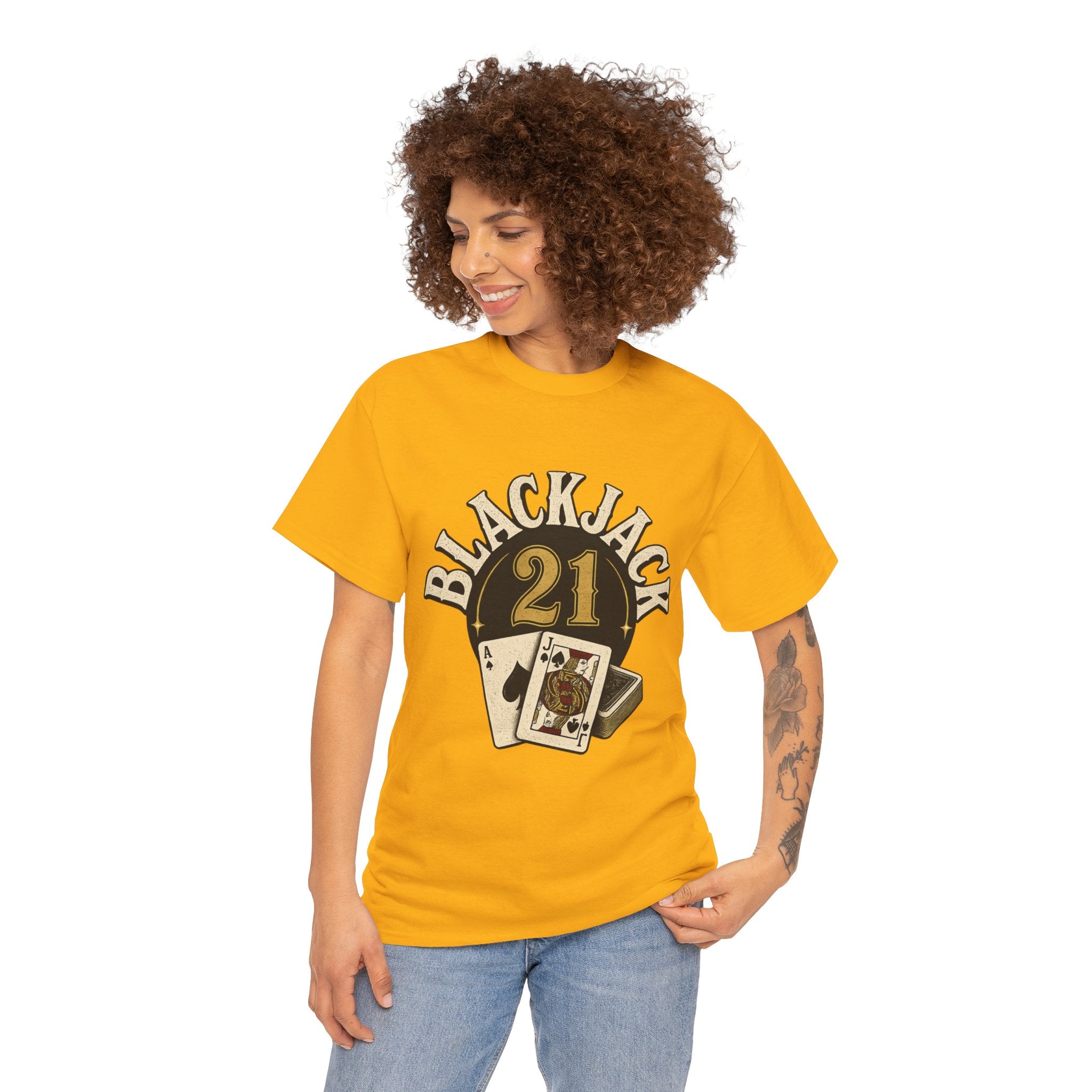 Blackjack 21 Graphic Tee — Casino Playing Cards Shirt