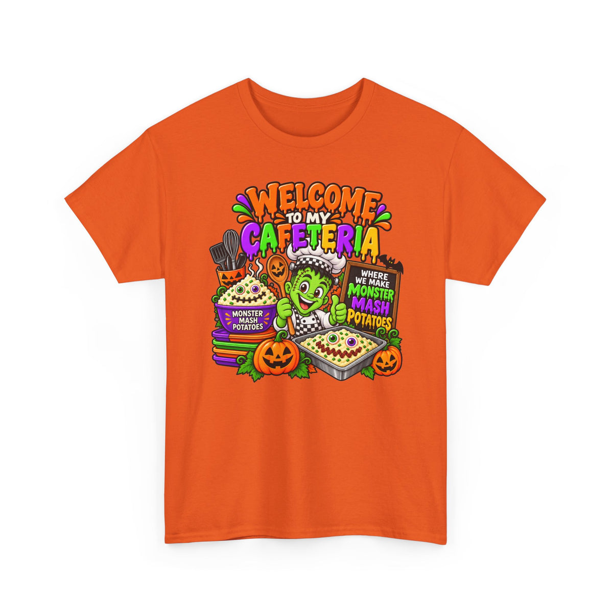 Welcome to My Cafeteria Halloween T-Shirt — Monster Mash Kids School Tee