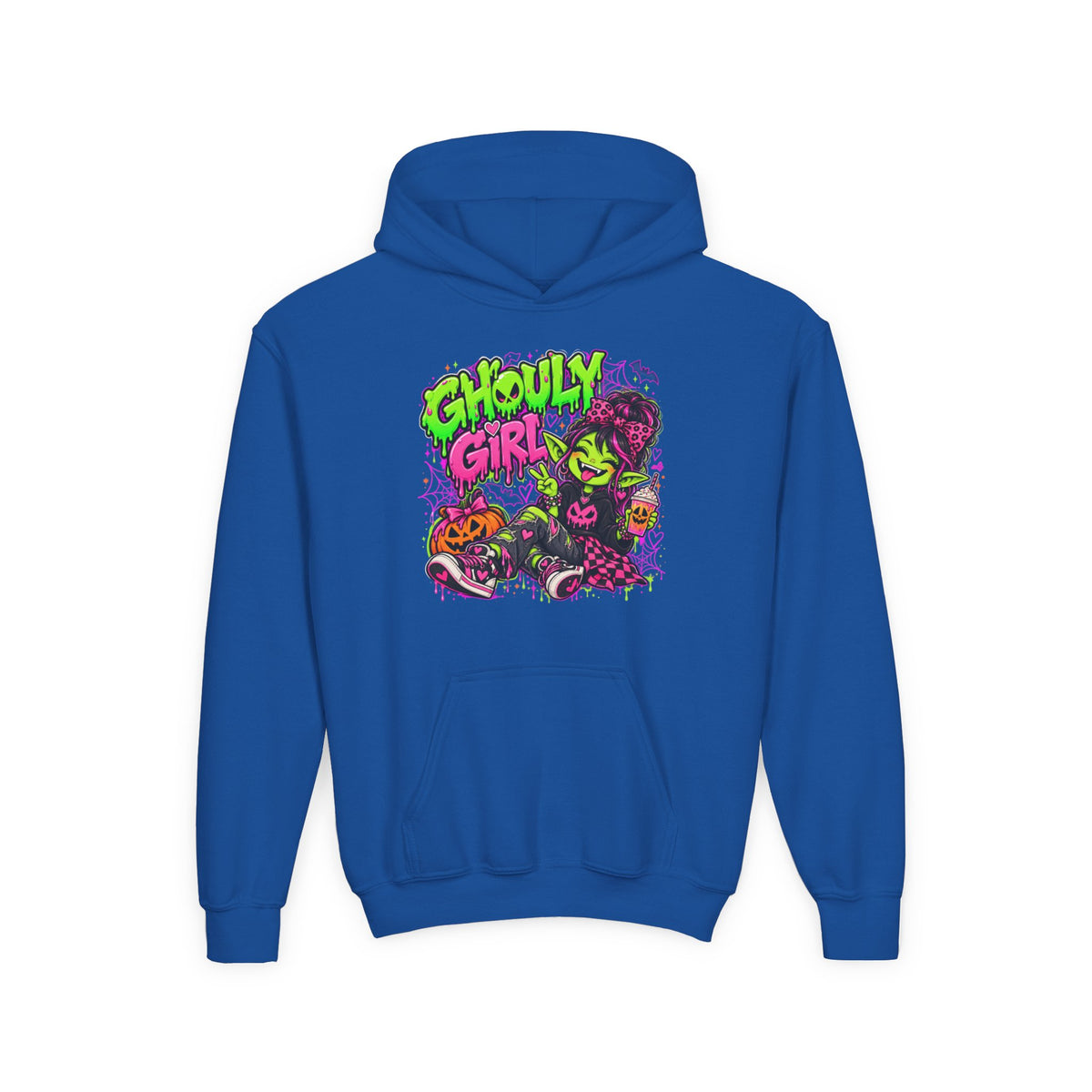 Ghoulie Girl Youth Hoodie — Cute Spooky Halloween Sweatshirt for Kids