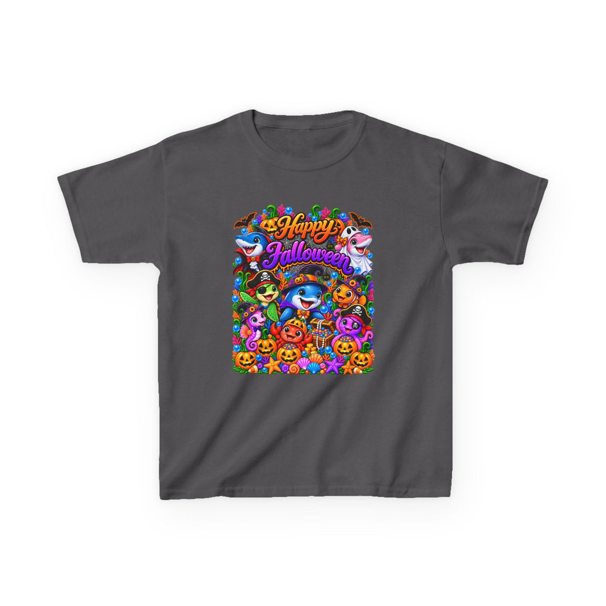 Kids Halloween T-Shirt — Colorful Happy Halloween Cartoon Design