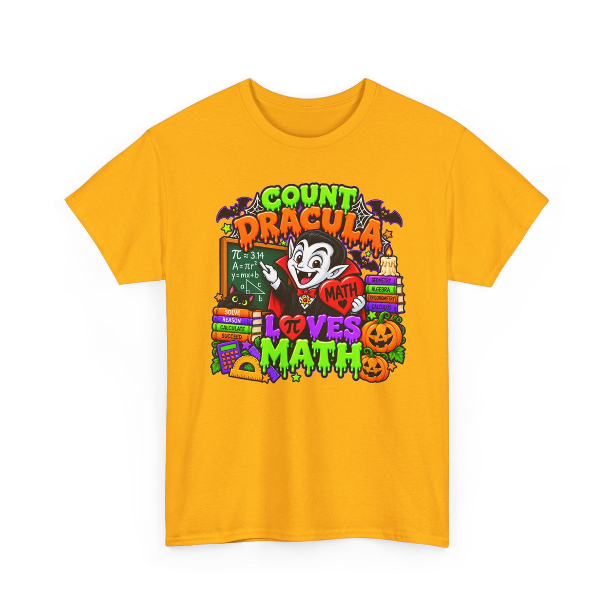Count Dracula Loves Math T-Shirt – Halloween Teacher / Math Lover Tee