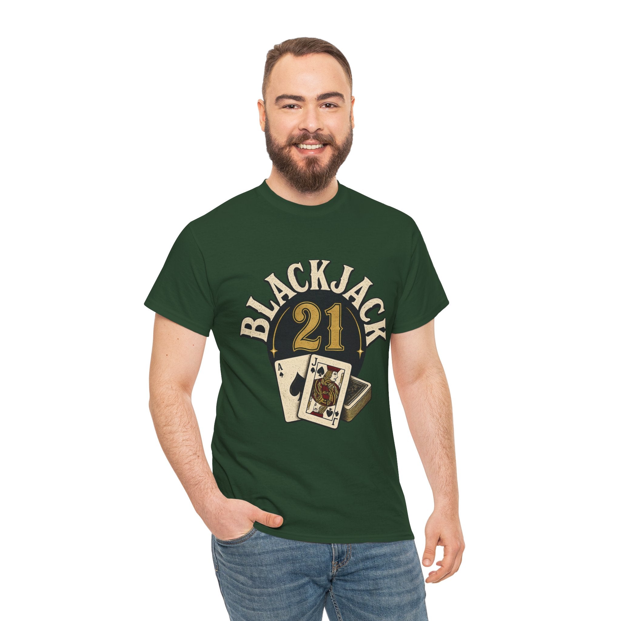 Blackjack 21 Graphic Tee — Casino Playing Cards Shirt