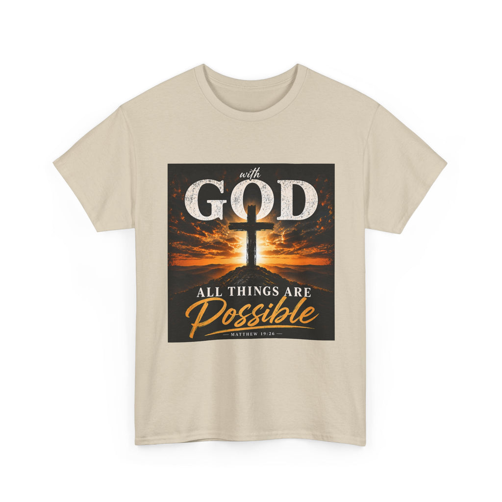 Faith Graphic Tee — "With God All Things Are Possible" Christian T-Shirt