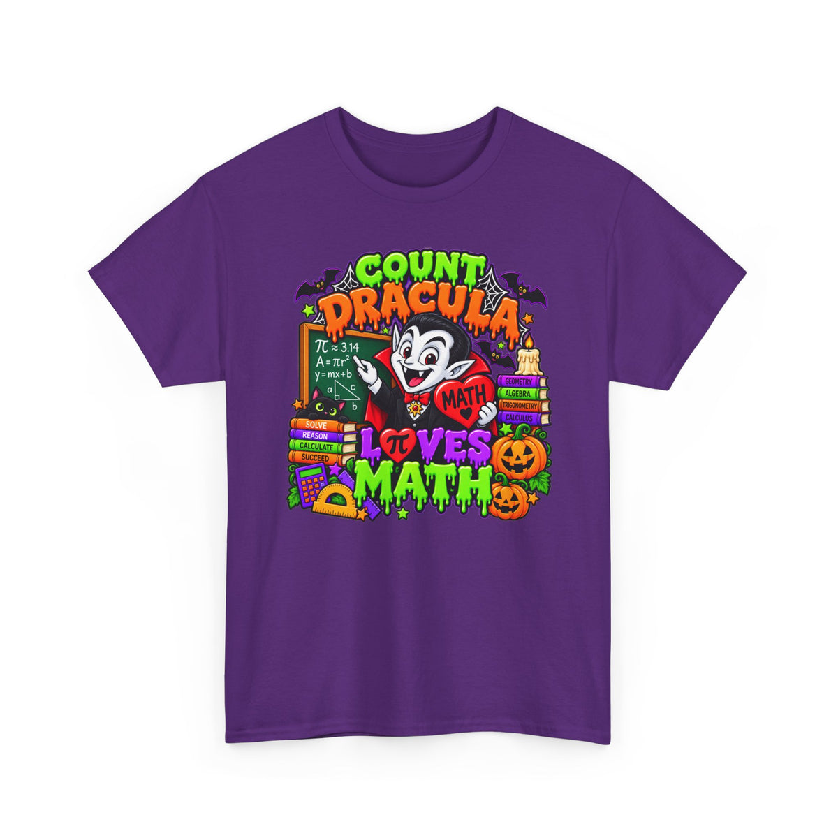 Count Dracula Loves Math T-Shirt – Halloween Teacher / Math Lover Tee