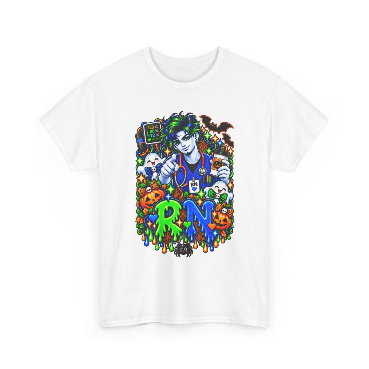 RN Halloween Nurse Tee — Spooky Nurse Illustration T-Shirt