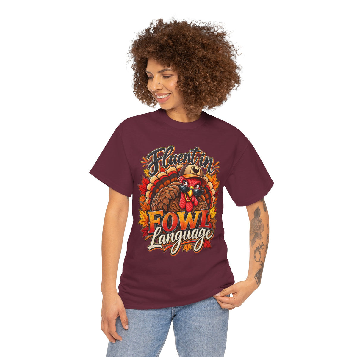 Turkey 'Fluent in Fowl Language' Thanksgiving Tee