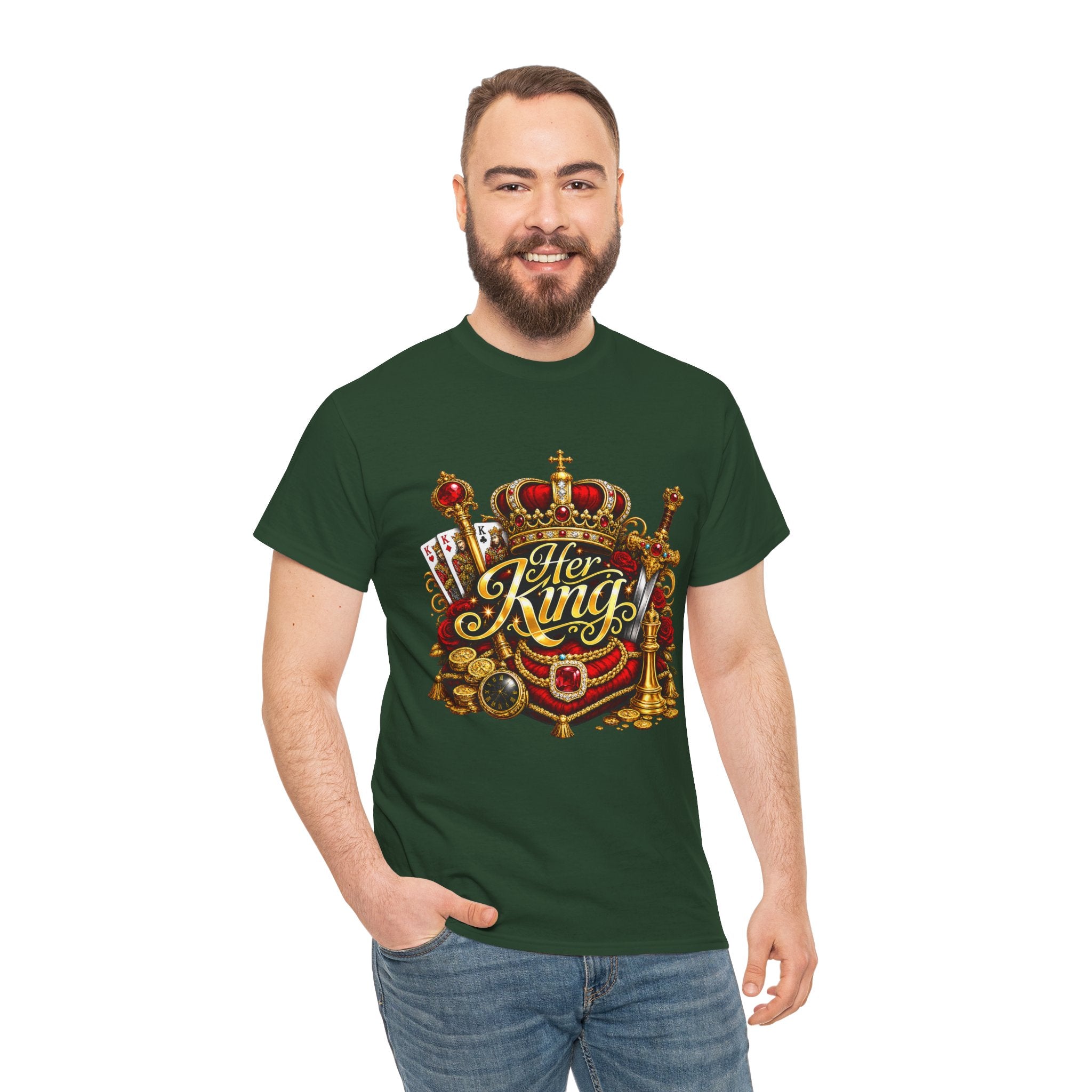 Her King Crown Tee — Regal "Her King" Graphic T-Shirt