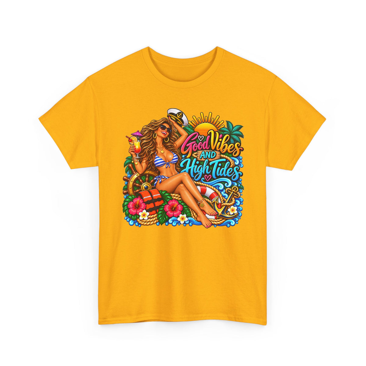 Good Vibes and High Tides Beach T-Shirt