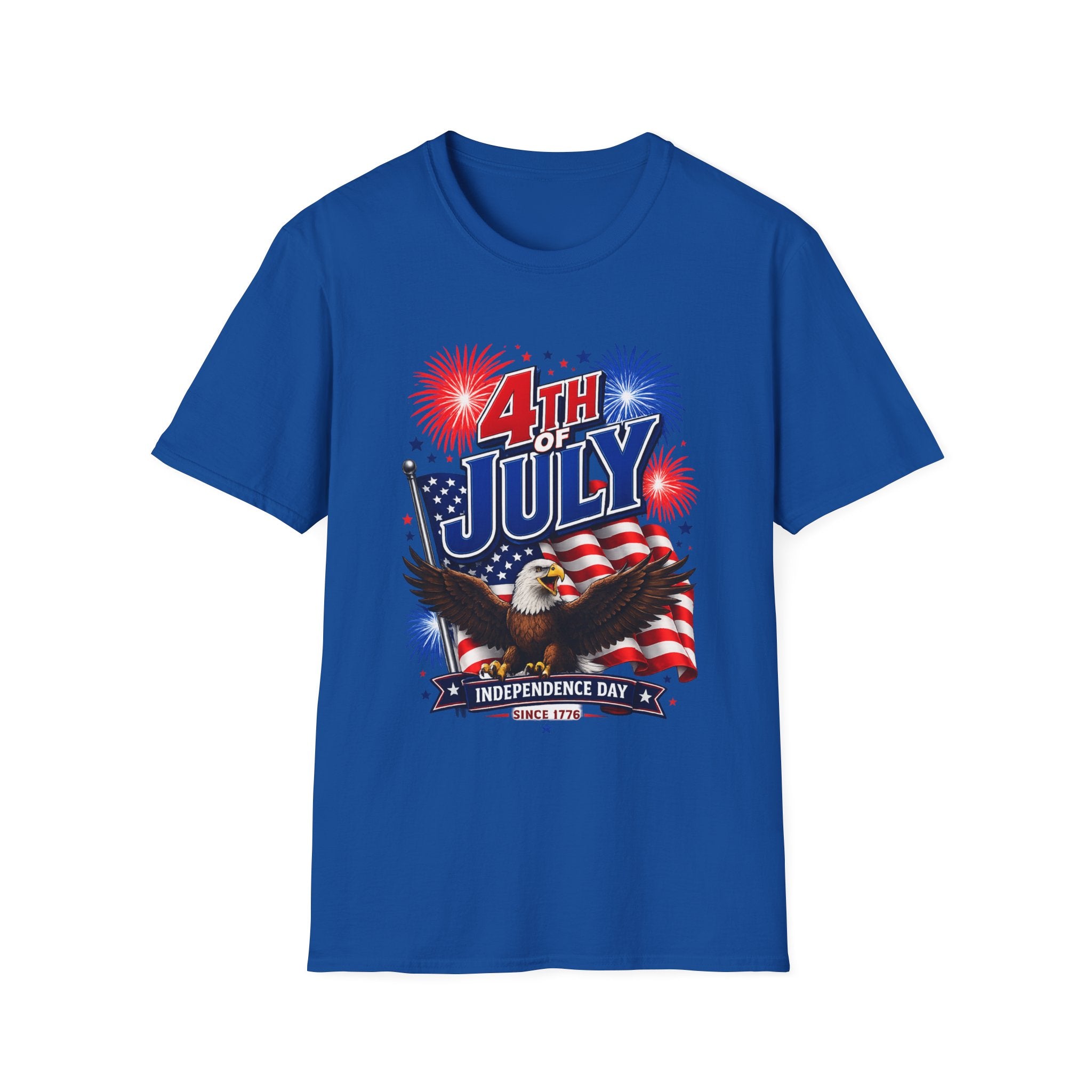 4th of July T-Shirt — Patriotic Fireworks & Eagle Independence Day Tee