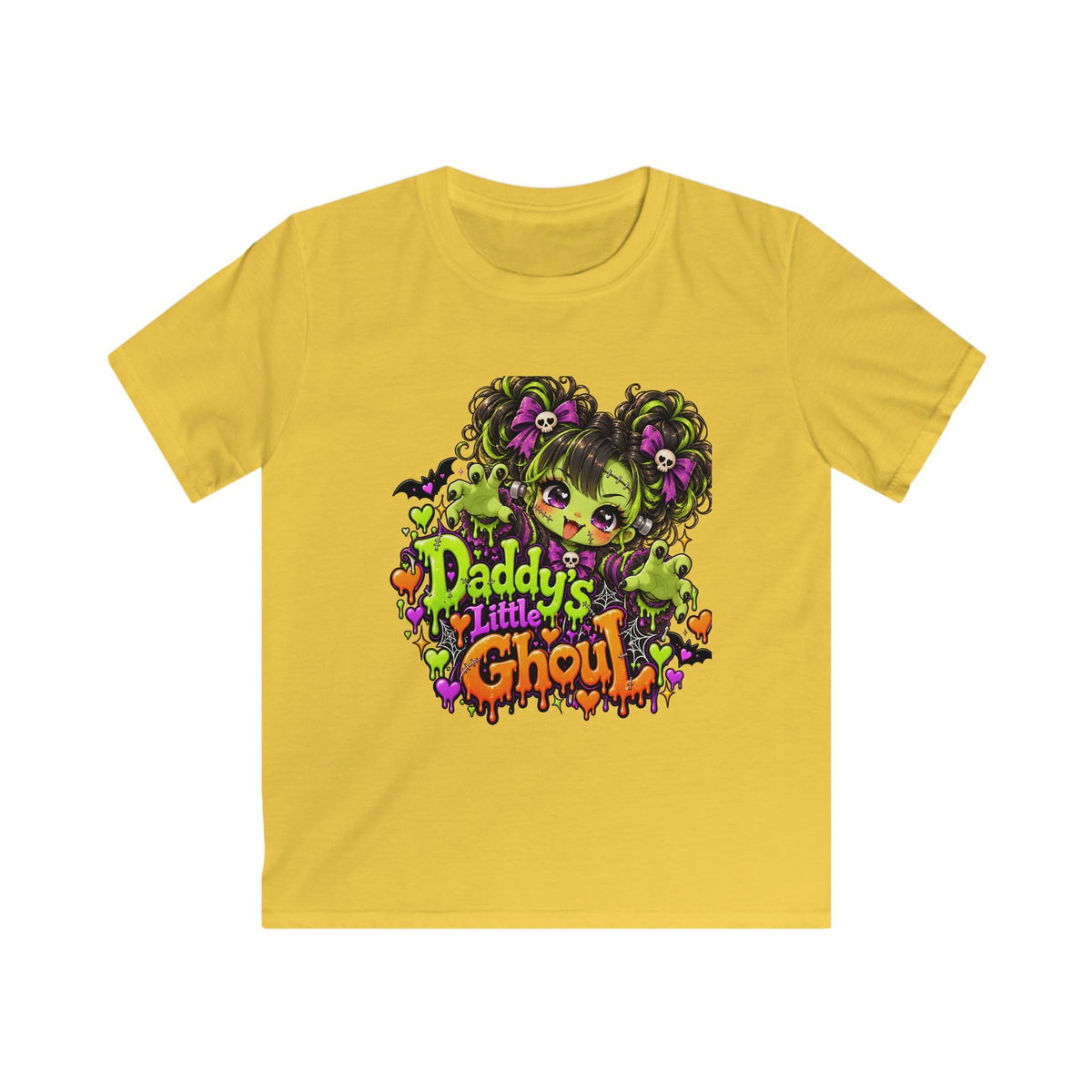 Kids Tee — "Daddy's Little Ghoul" Halloween Graphic Shirt
