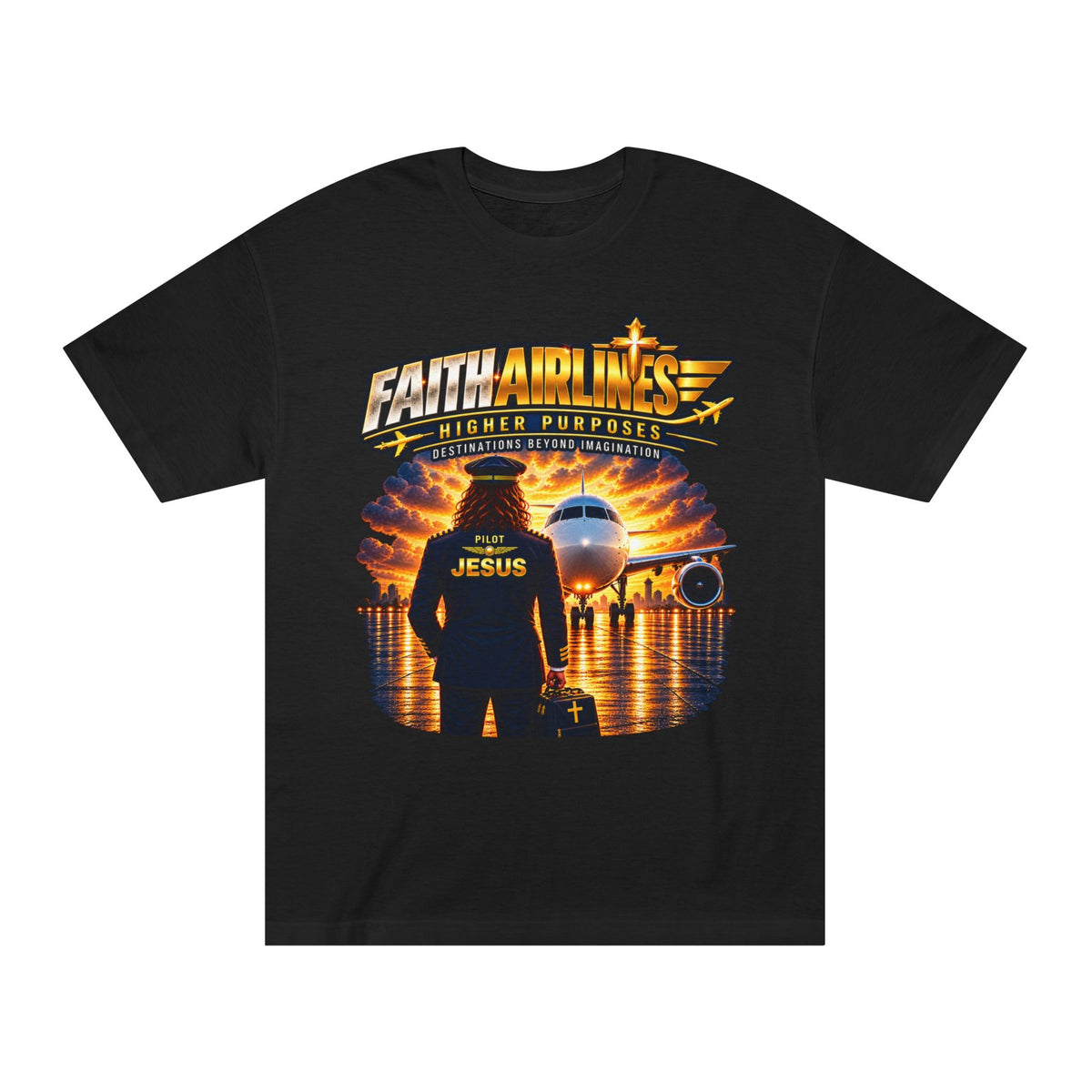 Faith Airlines T‑Shirt — "Higher Purpose" Christian Graphic Tee (You Fly Every Day)
