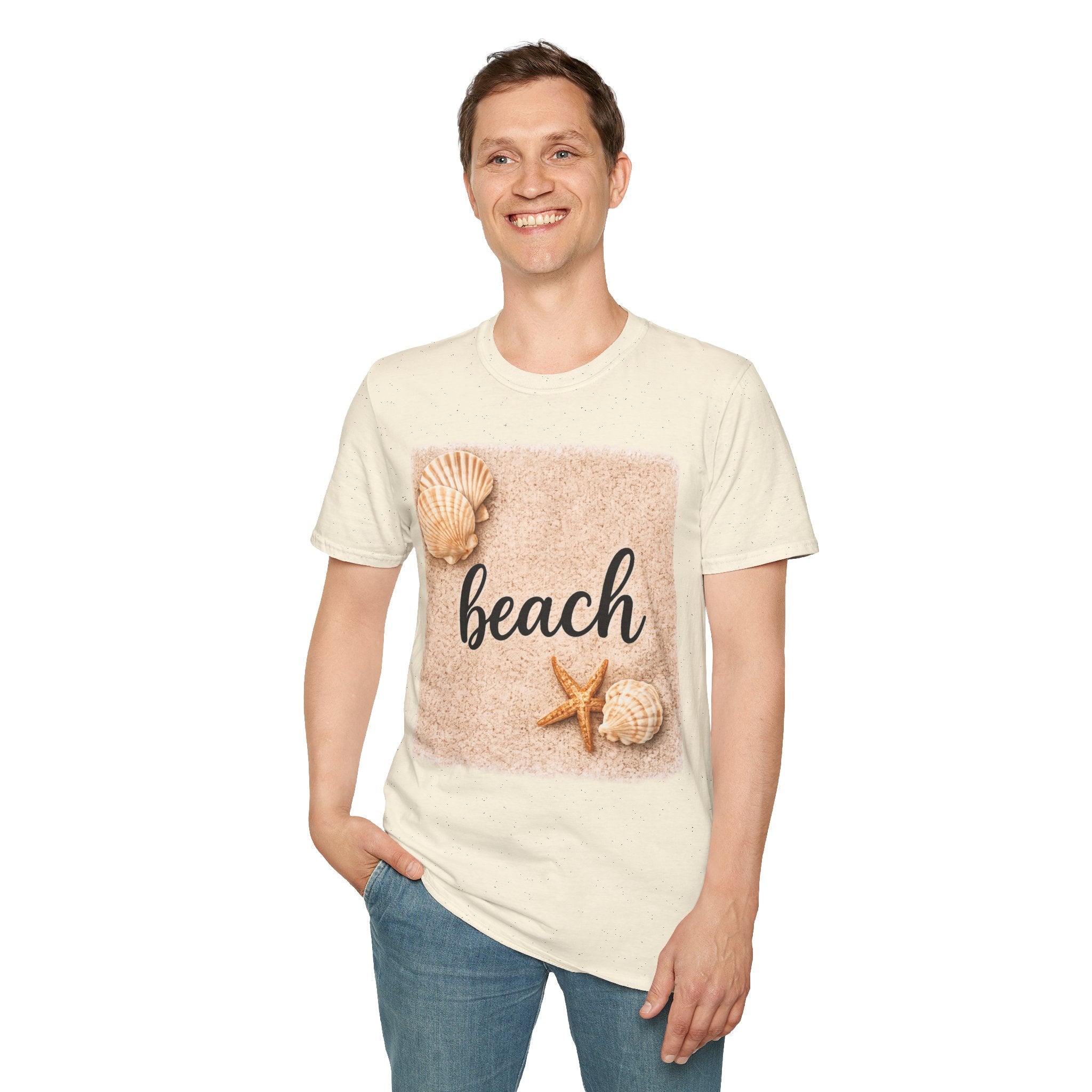 Beach Shells Graphic T-Shirt — 'beach' Sand & Seashell Design